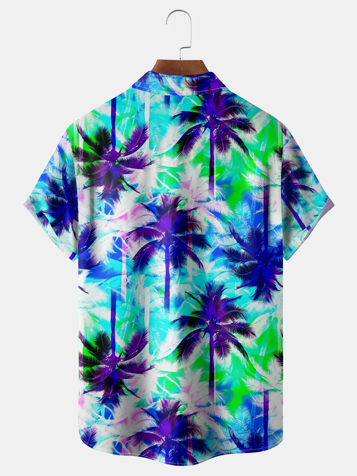 Coconut Tree Chest Pocket Short Sleeve Hawaiian Shirt