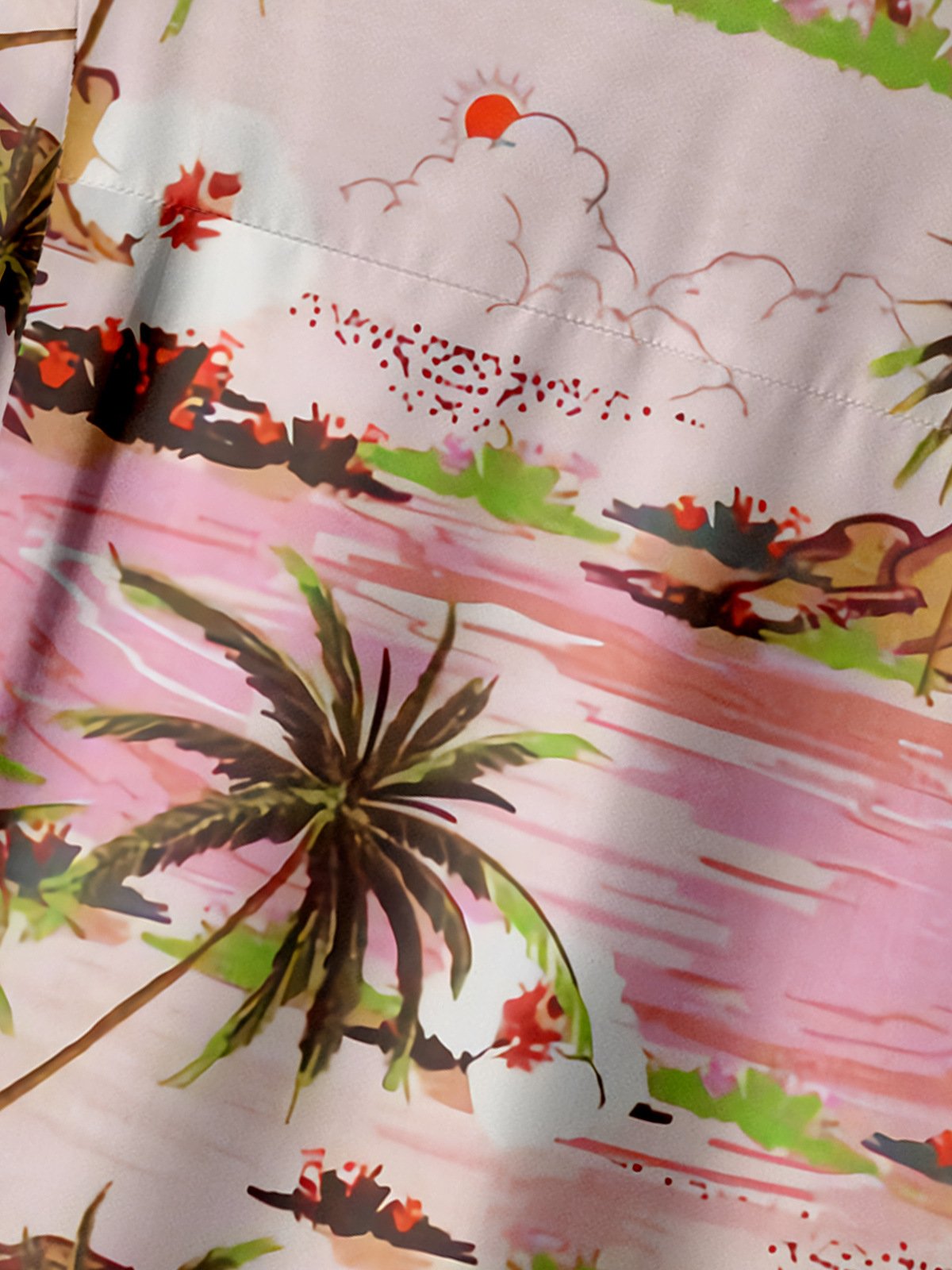 Coconut Tree Chest Pocket Short Sleeve Hawaiian Shirt