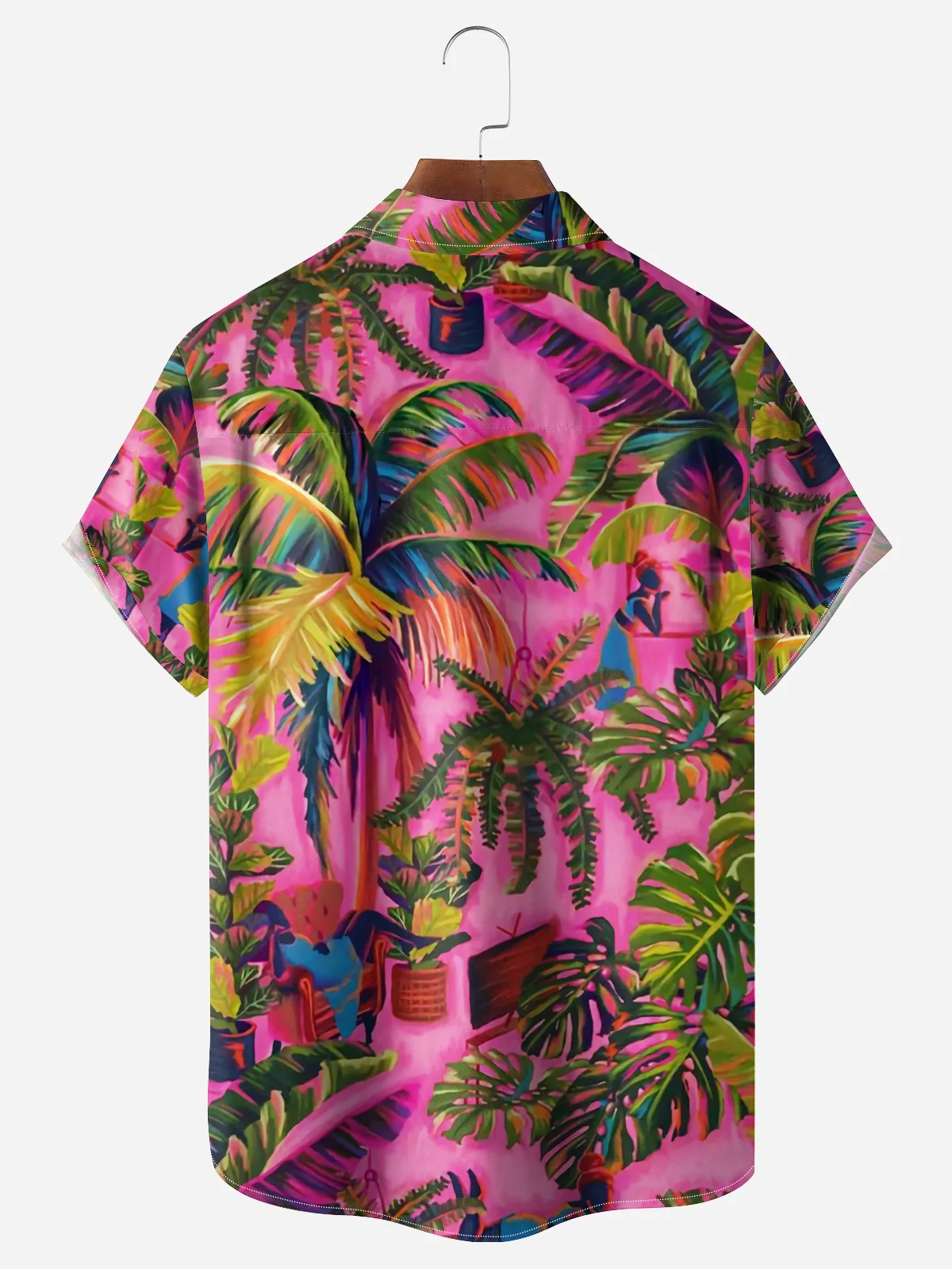 Coconut Tree Chest Pocket Short Sleeve Hawaiian Shirt