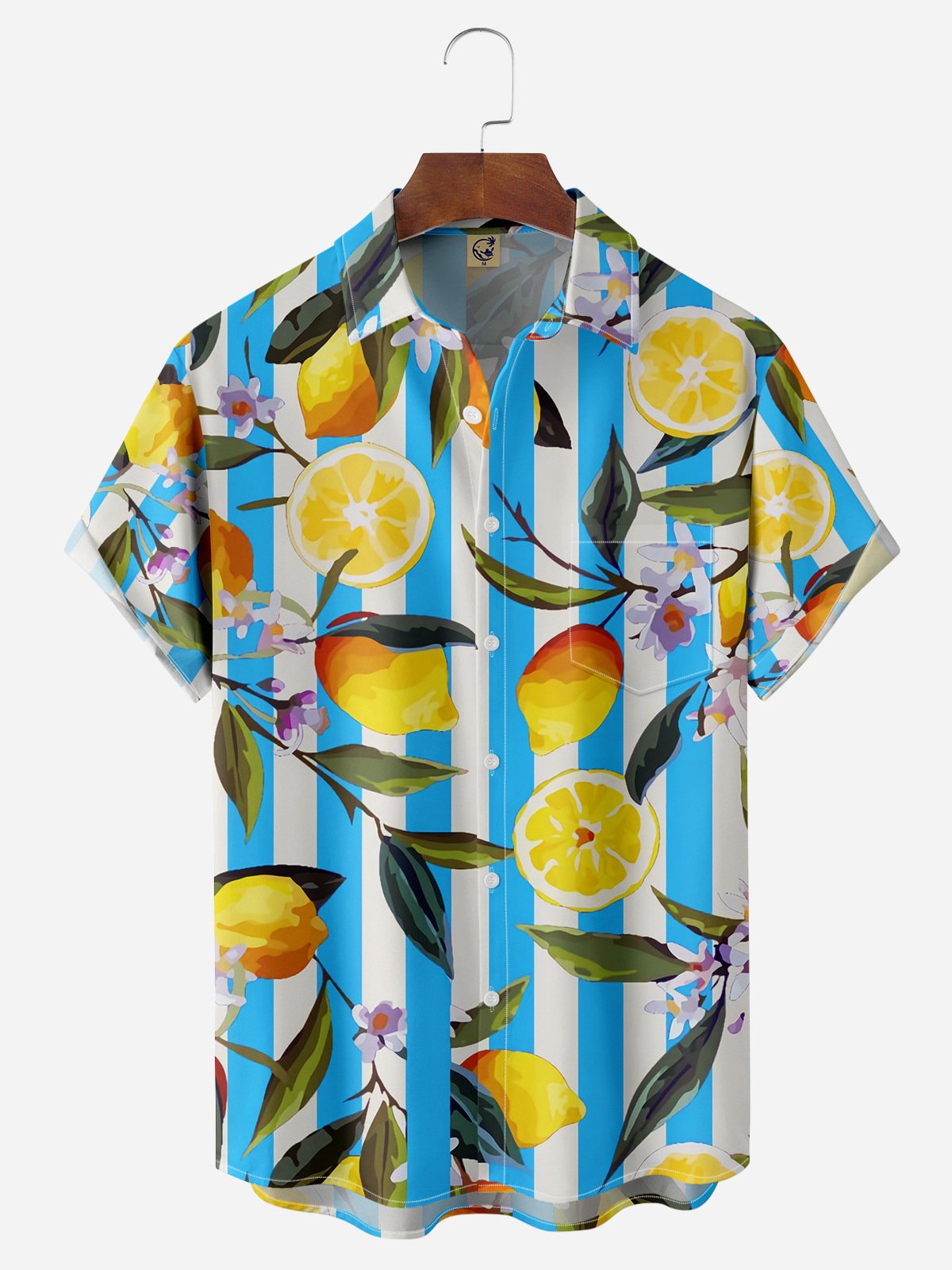 Lemon Chest Pocket Short Sleeve Hawaiian Shirt