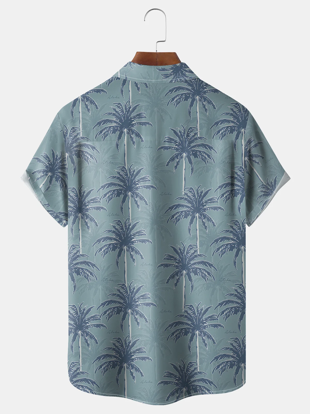 Coconut Tree Chest Pocket Short Sleeve Hawaiian Shirt