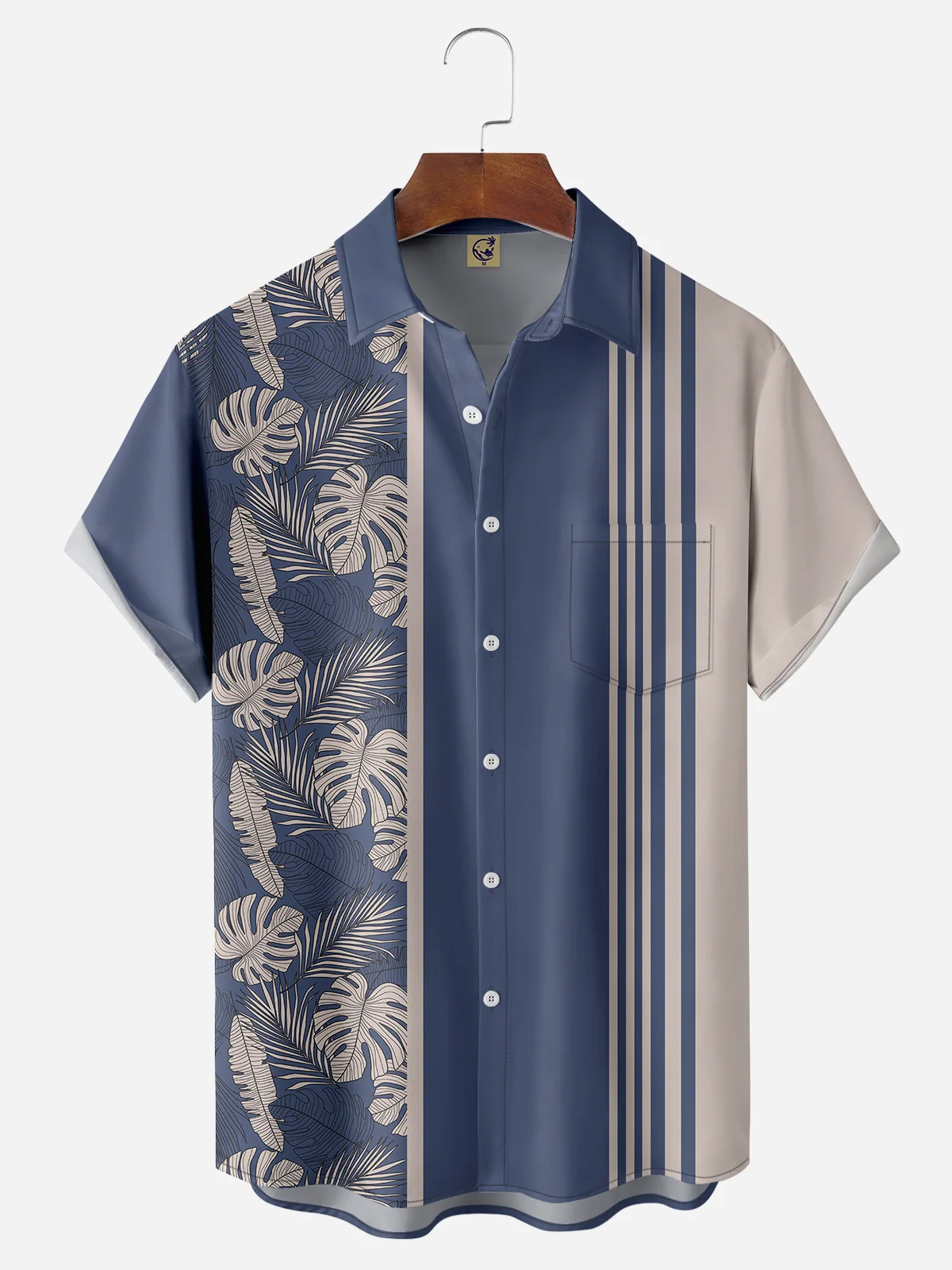Monstera Deliciosa Chest Pocket Short Sleeve Bowling Shirt