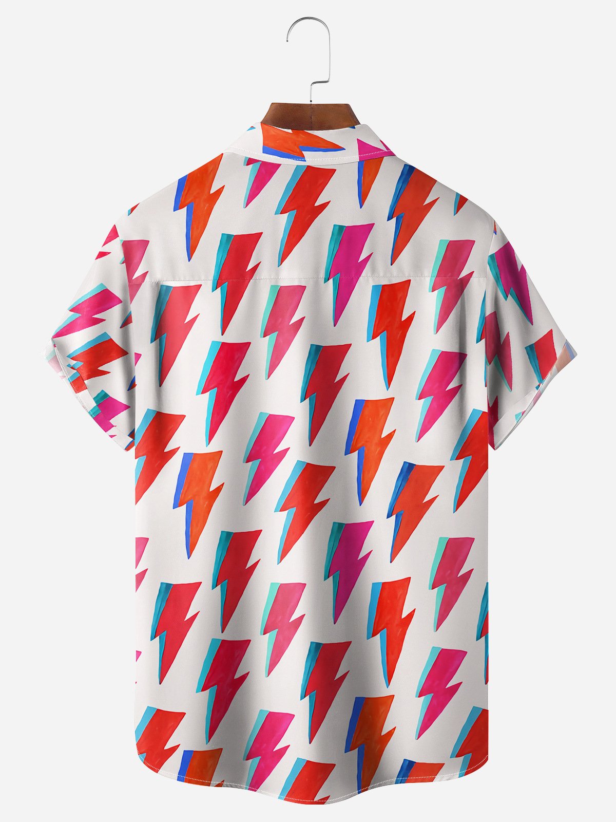 Lightning Chest Pocket Short Sleeve Casual Shirt