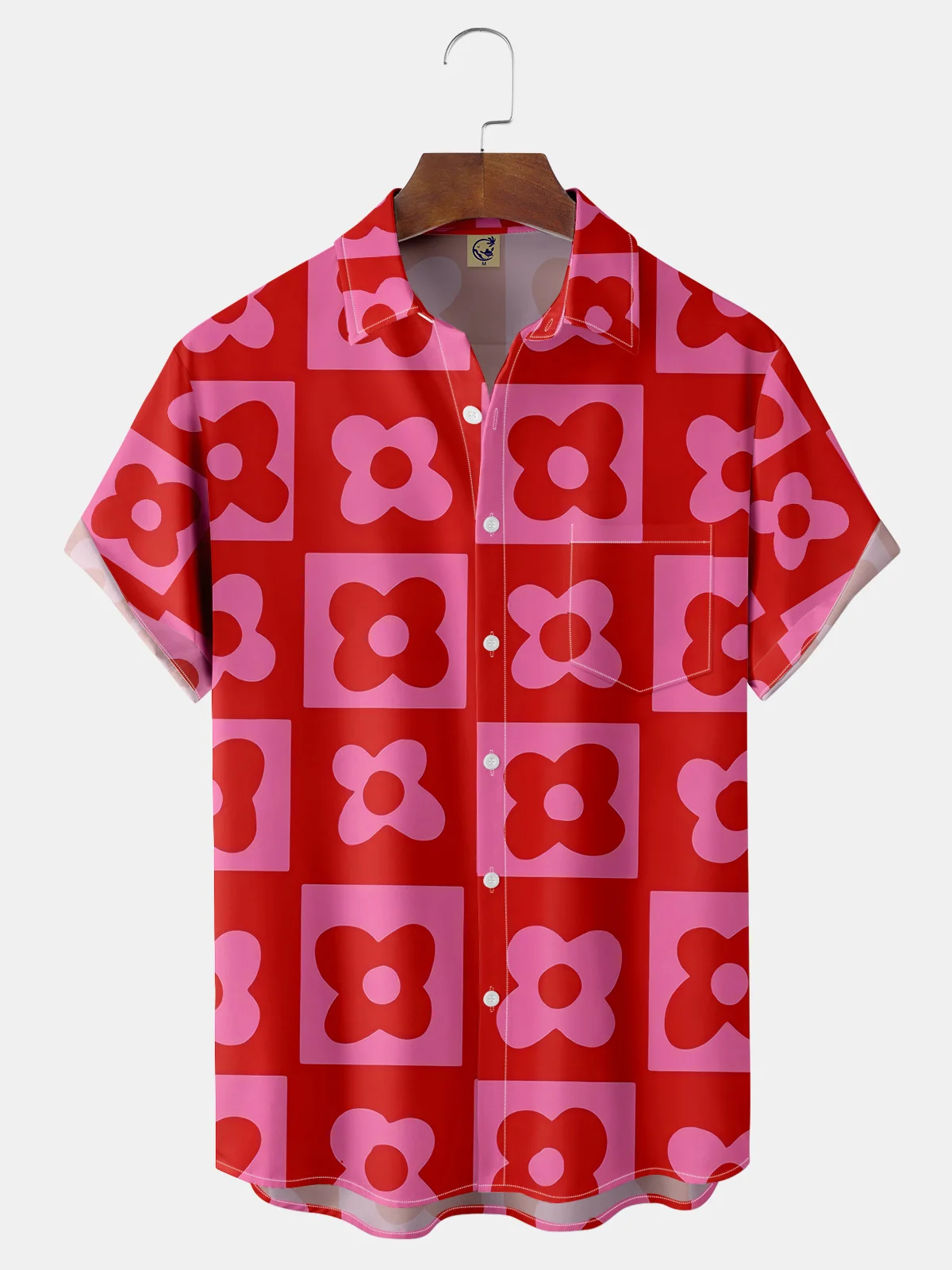 Floral Chest Pocket Short Sleeve Hawaiian Shirt