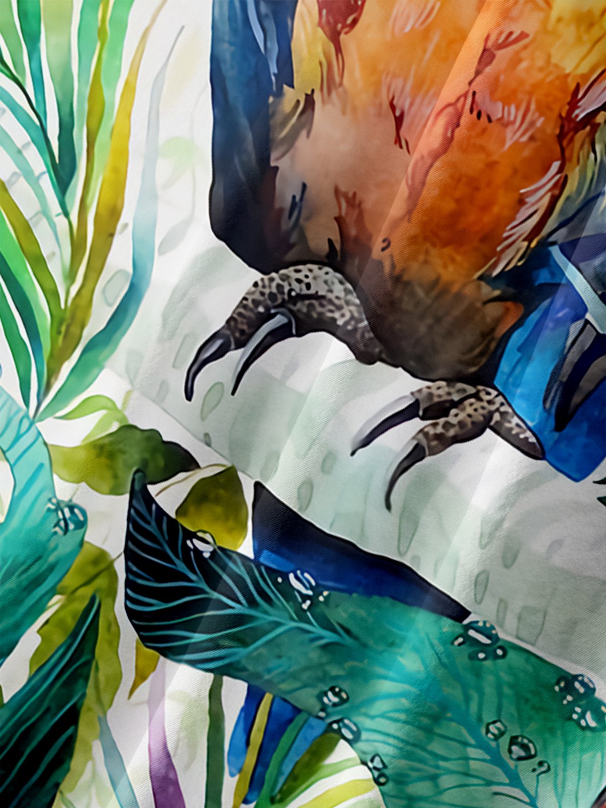 Parrots Chest Pocket Short Sleeve Hawaiian Shirt