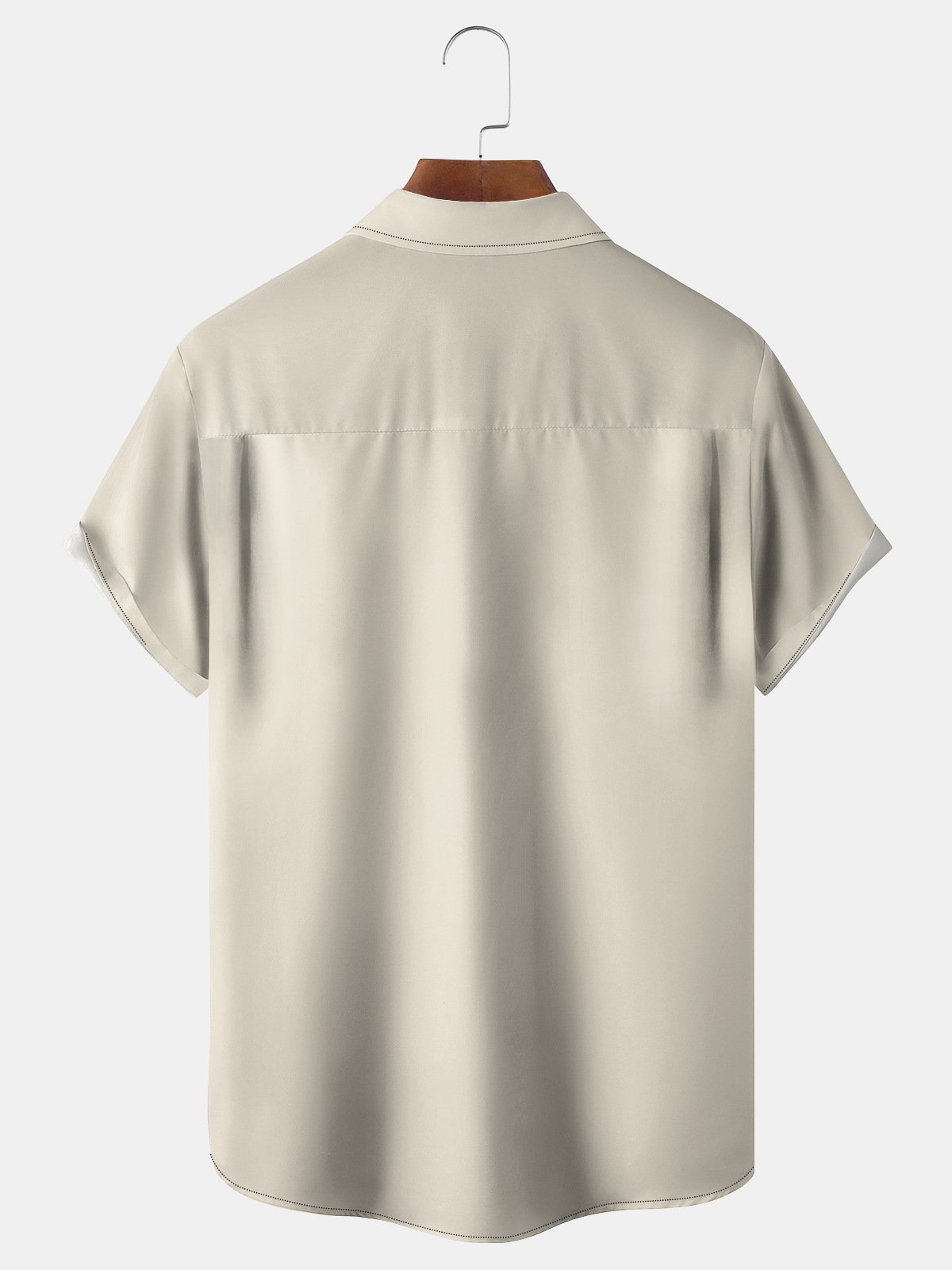 Mid Century Geometric Chest Pocket Short Sleeve Bowling Shirt