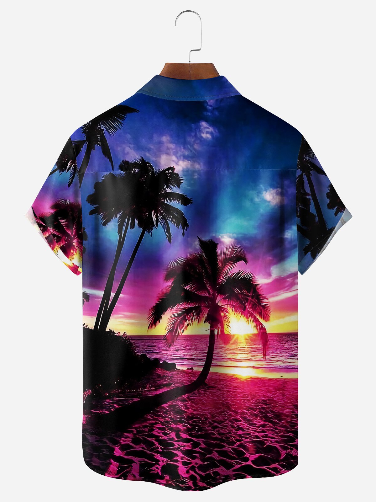 Coconut Tree Chest Pocket Short Sleeve Hawaiian Shirt