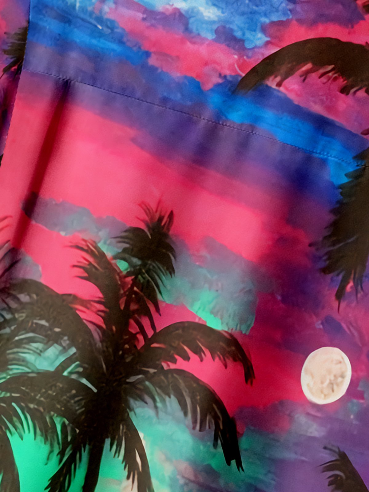 Coconut Tree Chest Pocket Short Sleeve Hawaiian Shirt