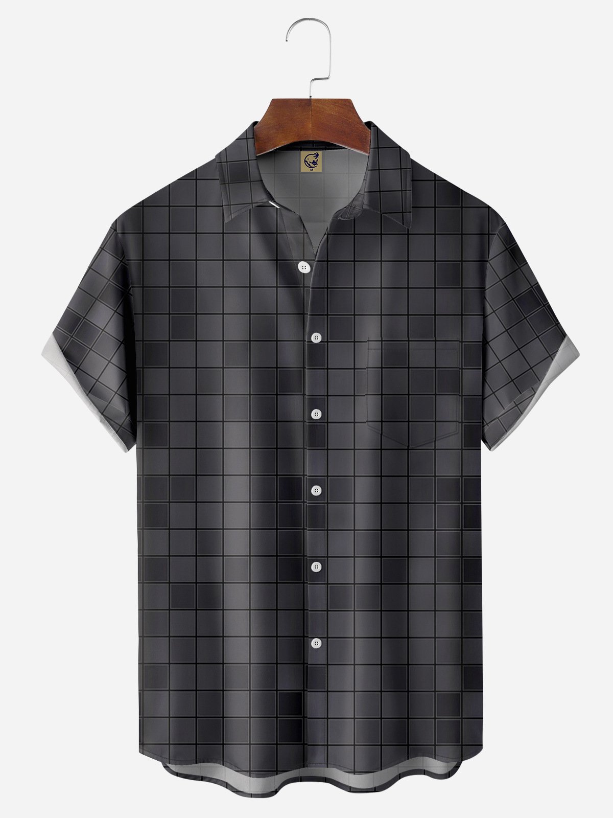 Mosaic Art Chest Pocket Short Sleeve Casual Shirt