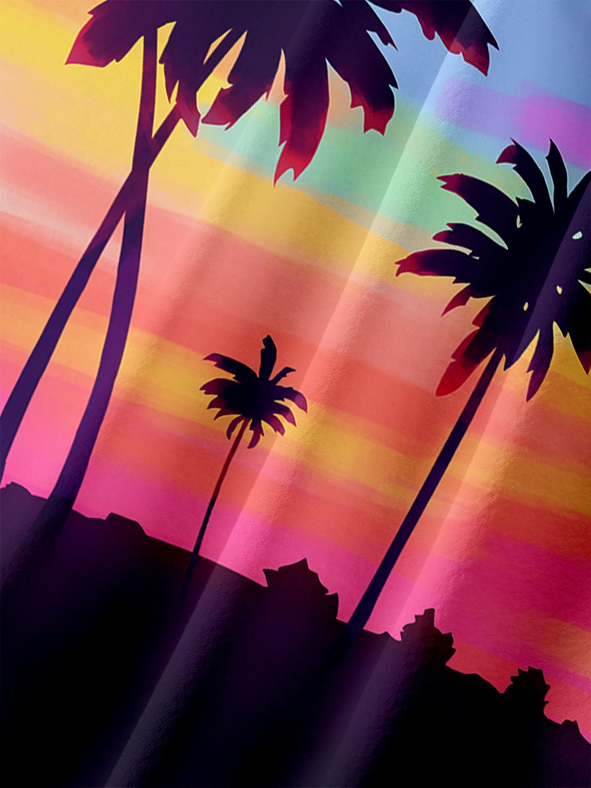 Coconut Tree Chest Pocket Short Sleeve Hawaiian Shirt