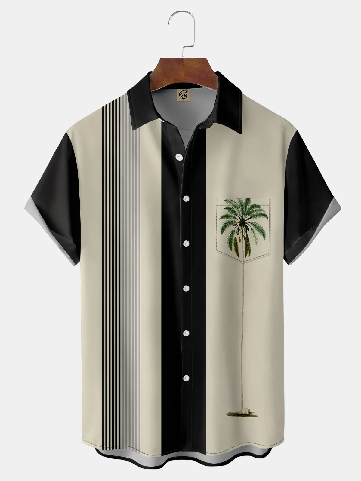 Coconut Tree Chest Pocket Short Sleeve Bowling Shirt