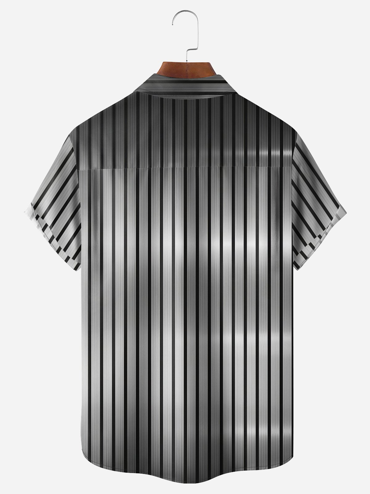 Striped Chest Pocket Short Sleeve Casual Shirt
