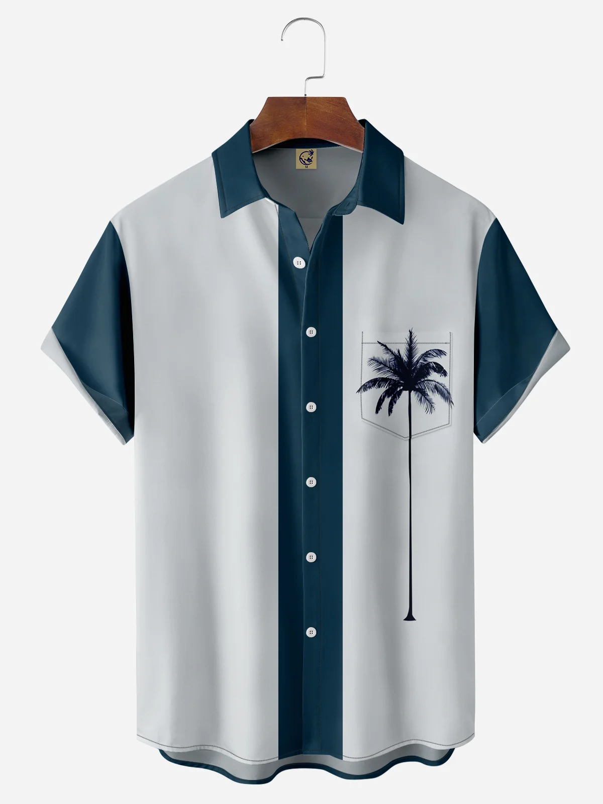 Coconut Tree Chest Pocket Short Sleeve Bowling Shirt