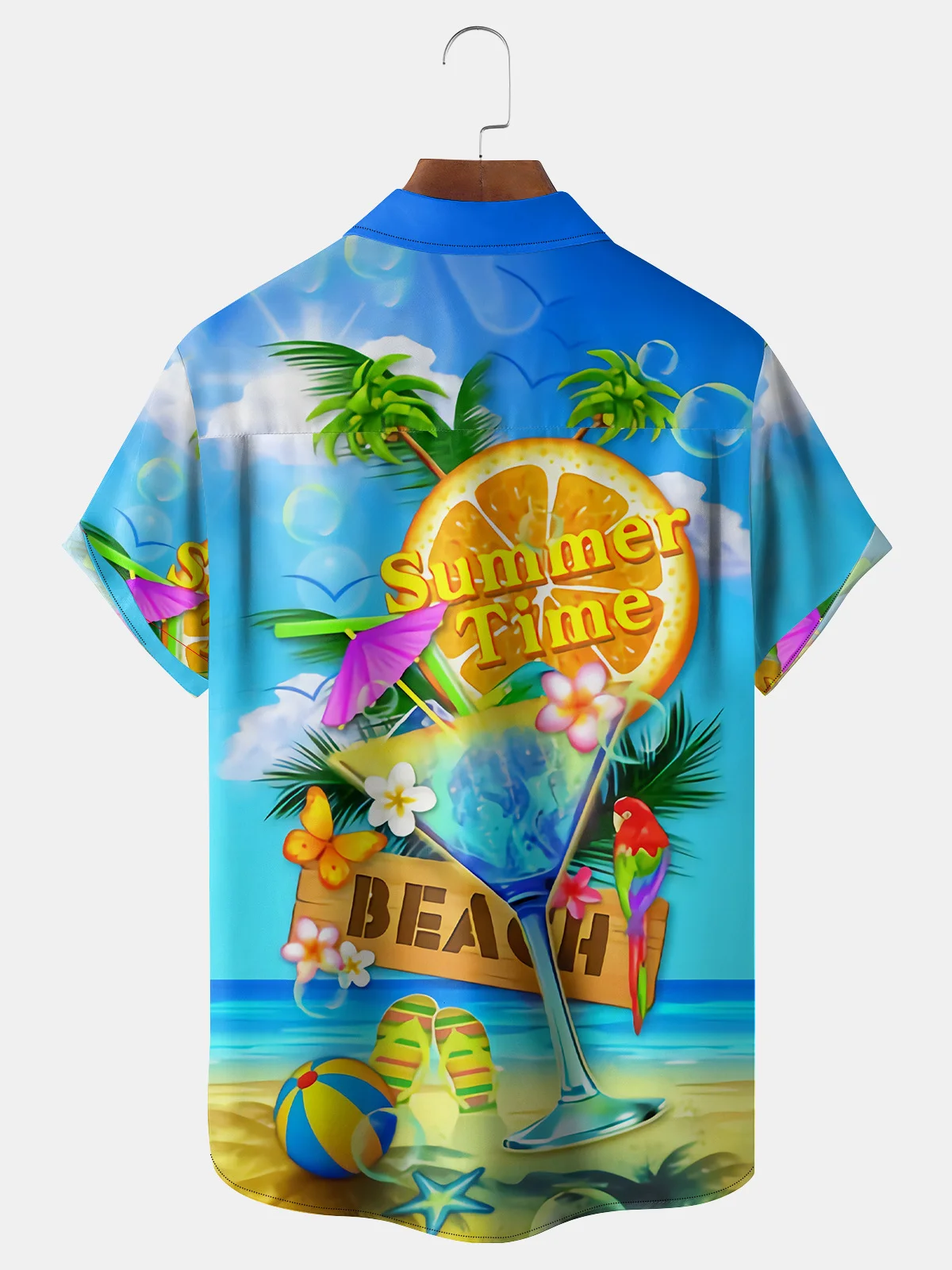 Cocktail Chest Pocket Short Sleeve Hawaiian Shirt