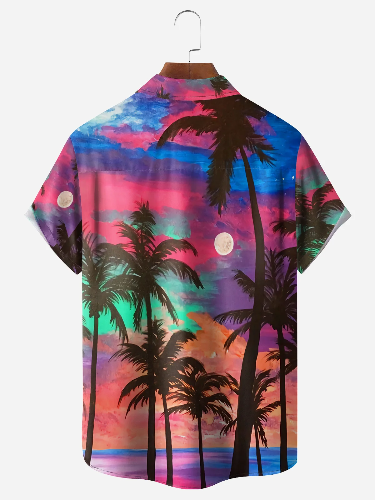 Coconut Tree Chest Pocket Short Sleeve Hawaiian Shirt