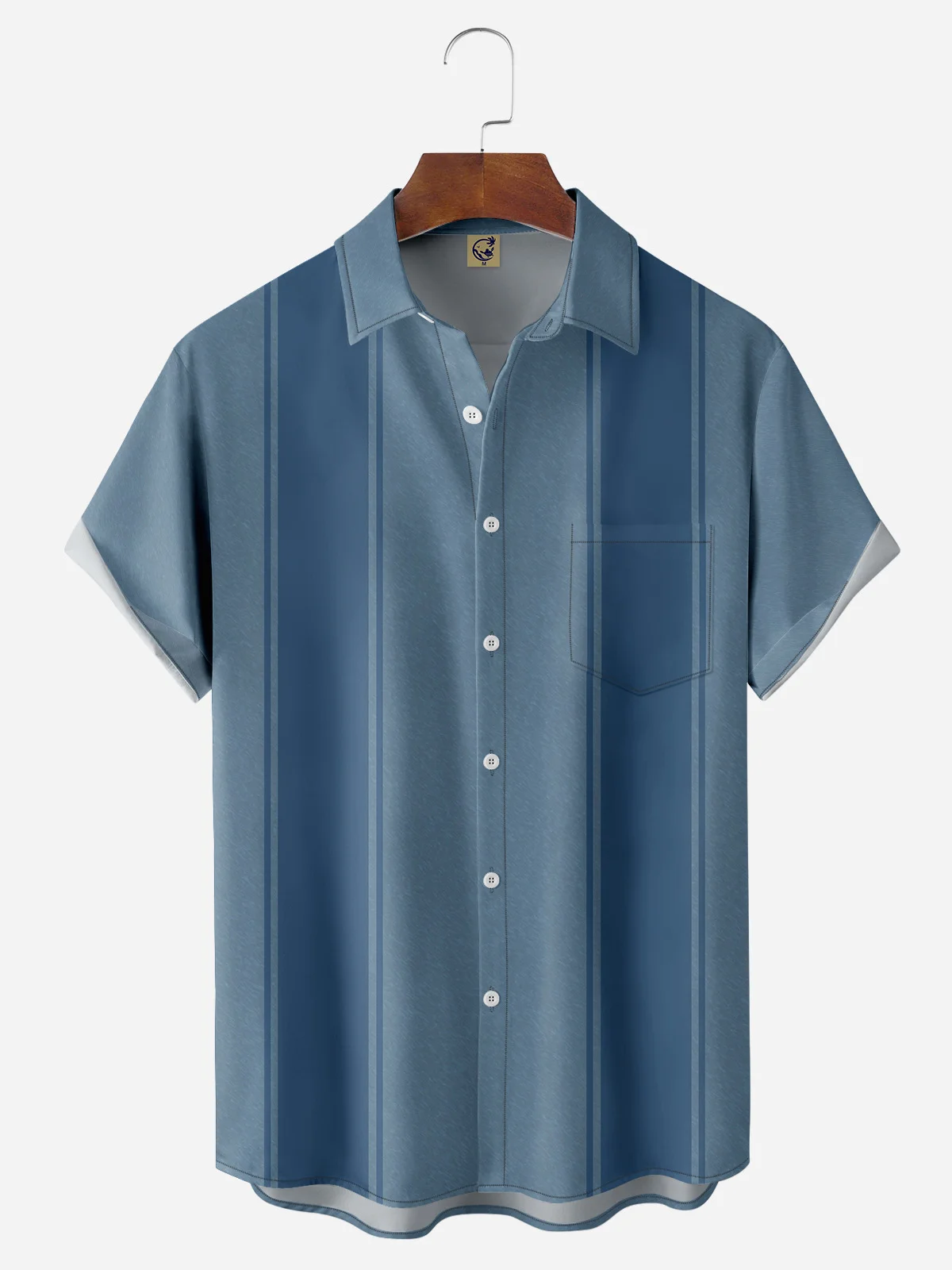 Basic Chest Pocket Short Sleeve Bowling Shirt