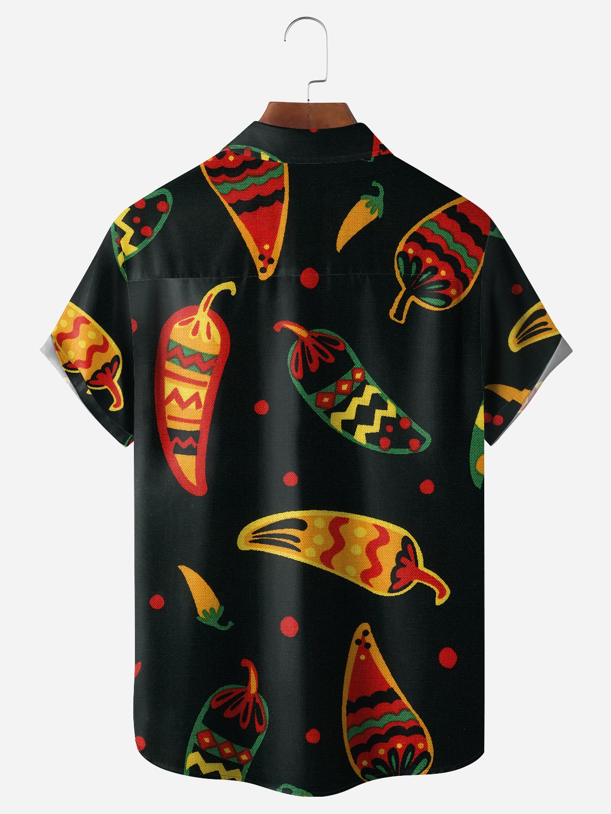 Cinco de Mayo Chili Chest Pocket Short Sleeve Casual Shirt