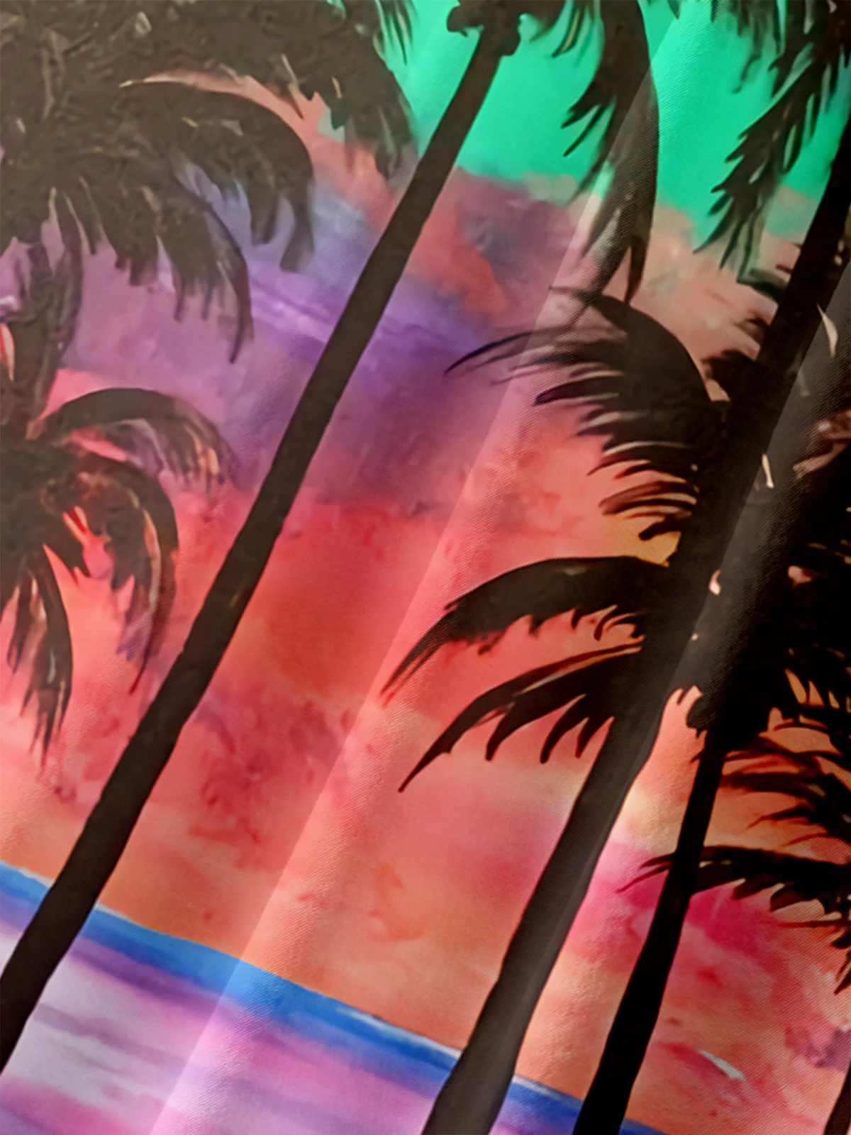Coconut Tree Chest Pocket Short Sleeve Hawaiian Shirt