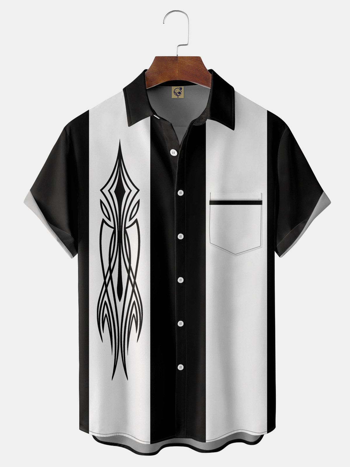 Octopus Chest Pocket Short Sleeve Bowling Shirts