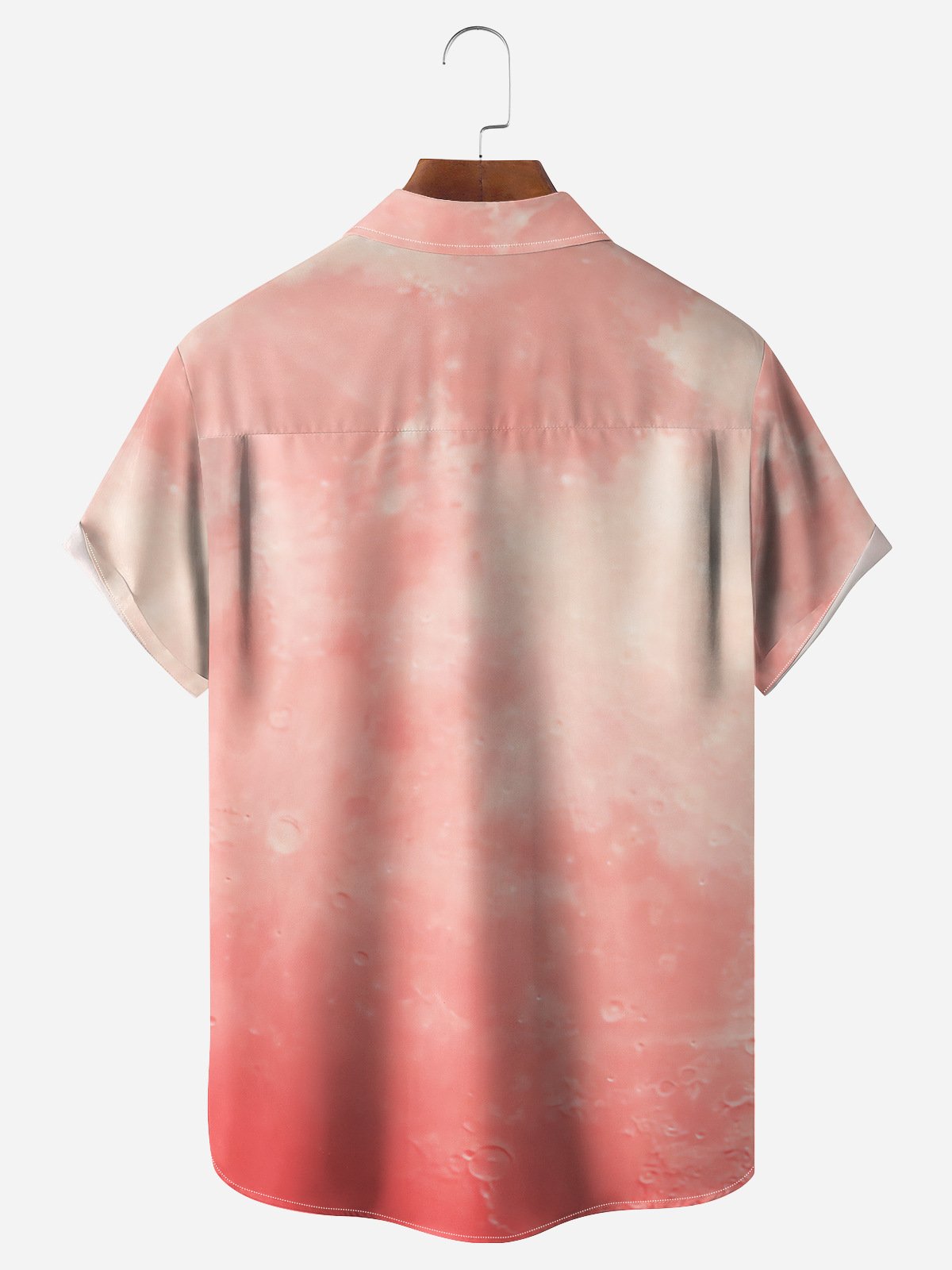 Gradient Color Chest Pocket Short Sleeve Casual Shirt
