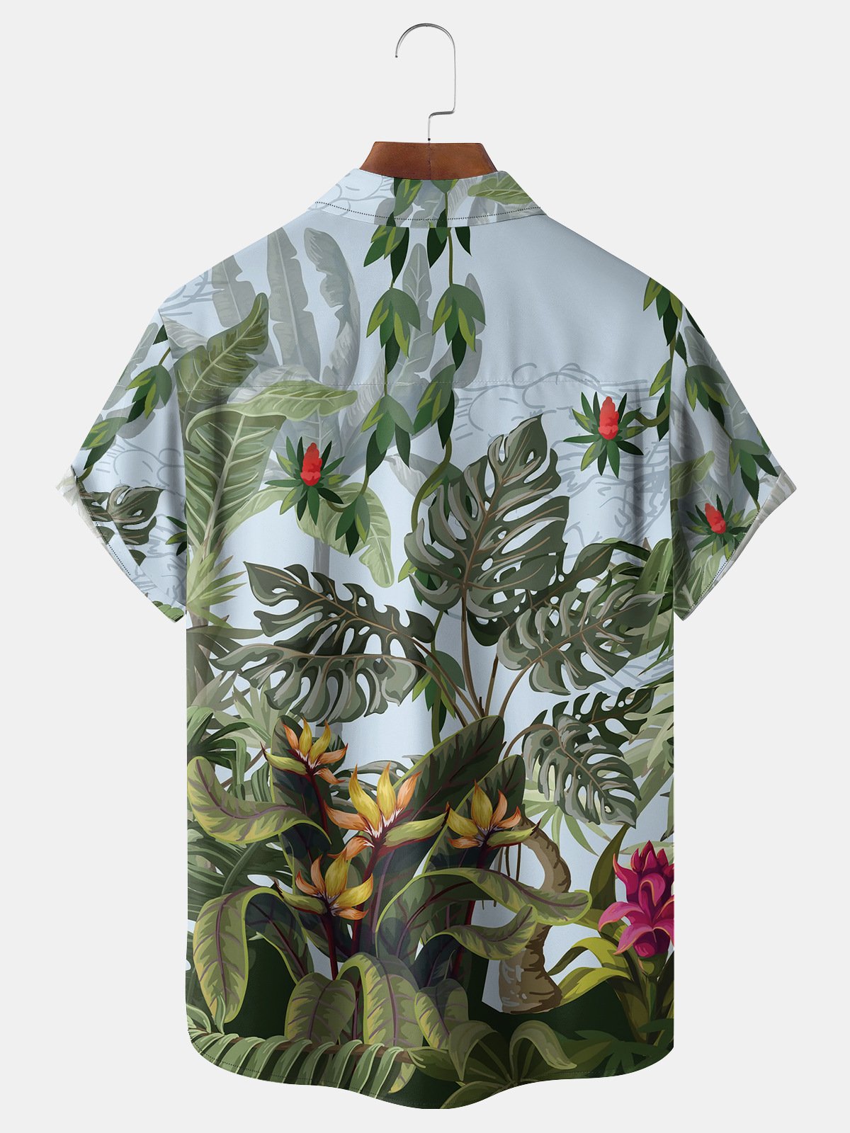 Tropical Chest Pocket Short Sleeve Hawaiian Shirt