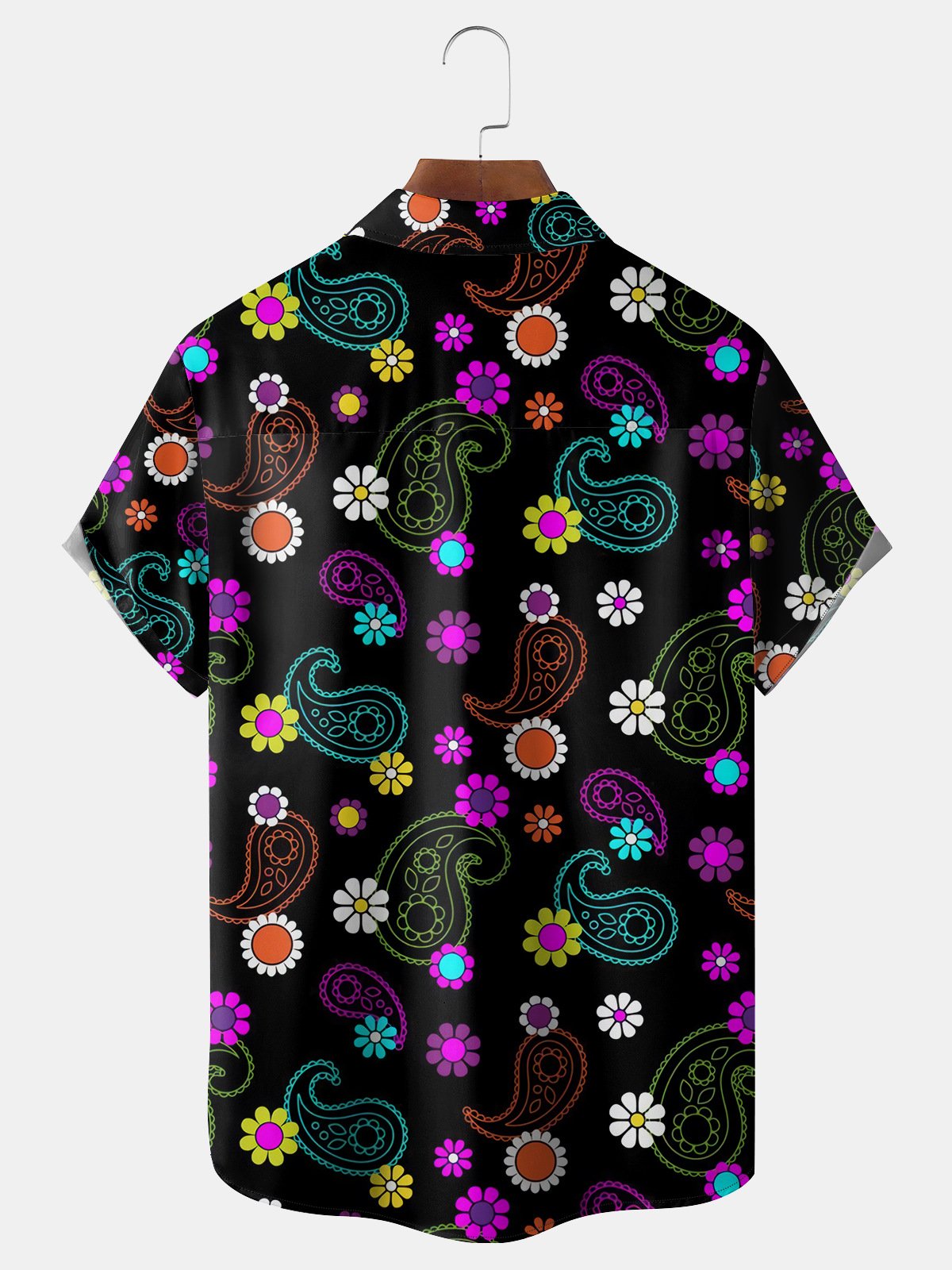 Paisley Chest Pocket Short Sleeve Hawaiian Shirt