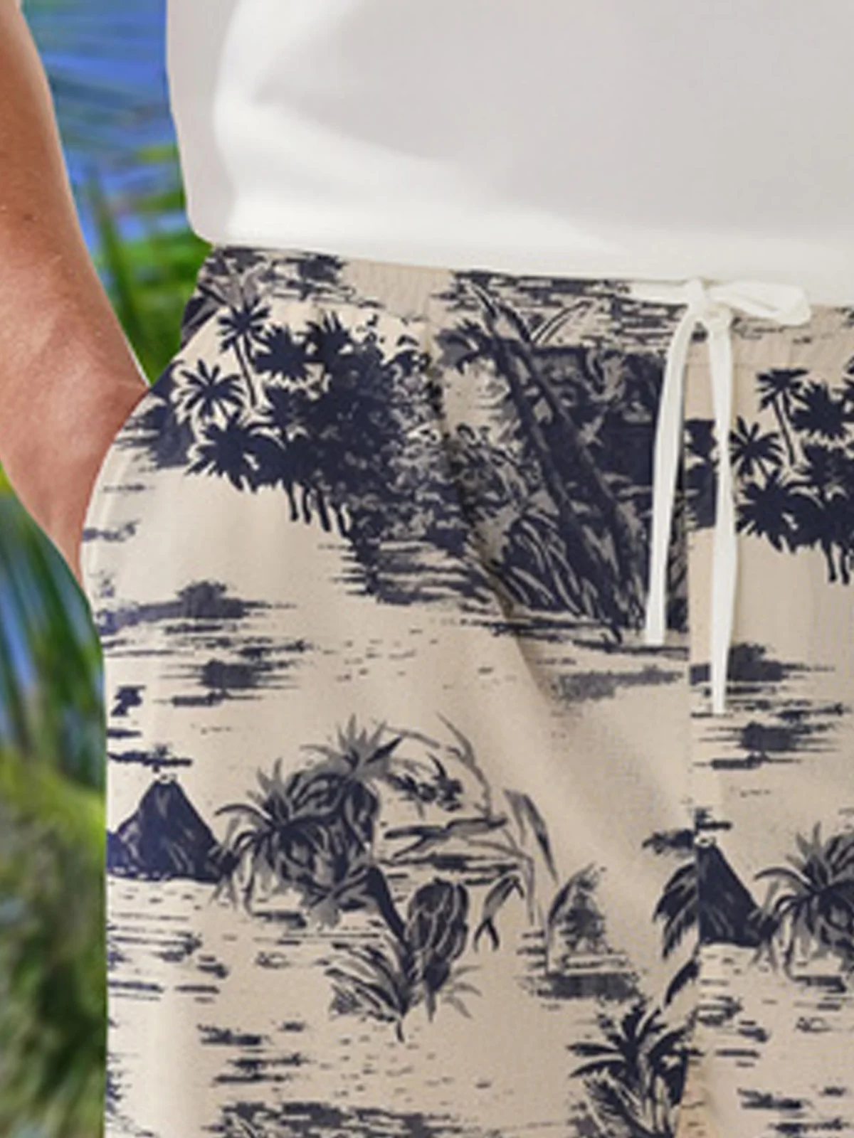 Plants Drawstring Bermuda Short