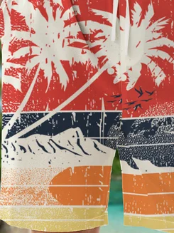 Hawaiian Coconut Tree Print Bermuda