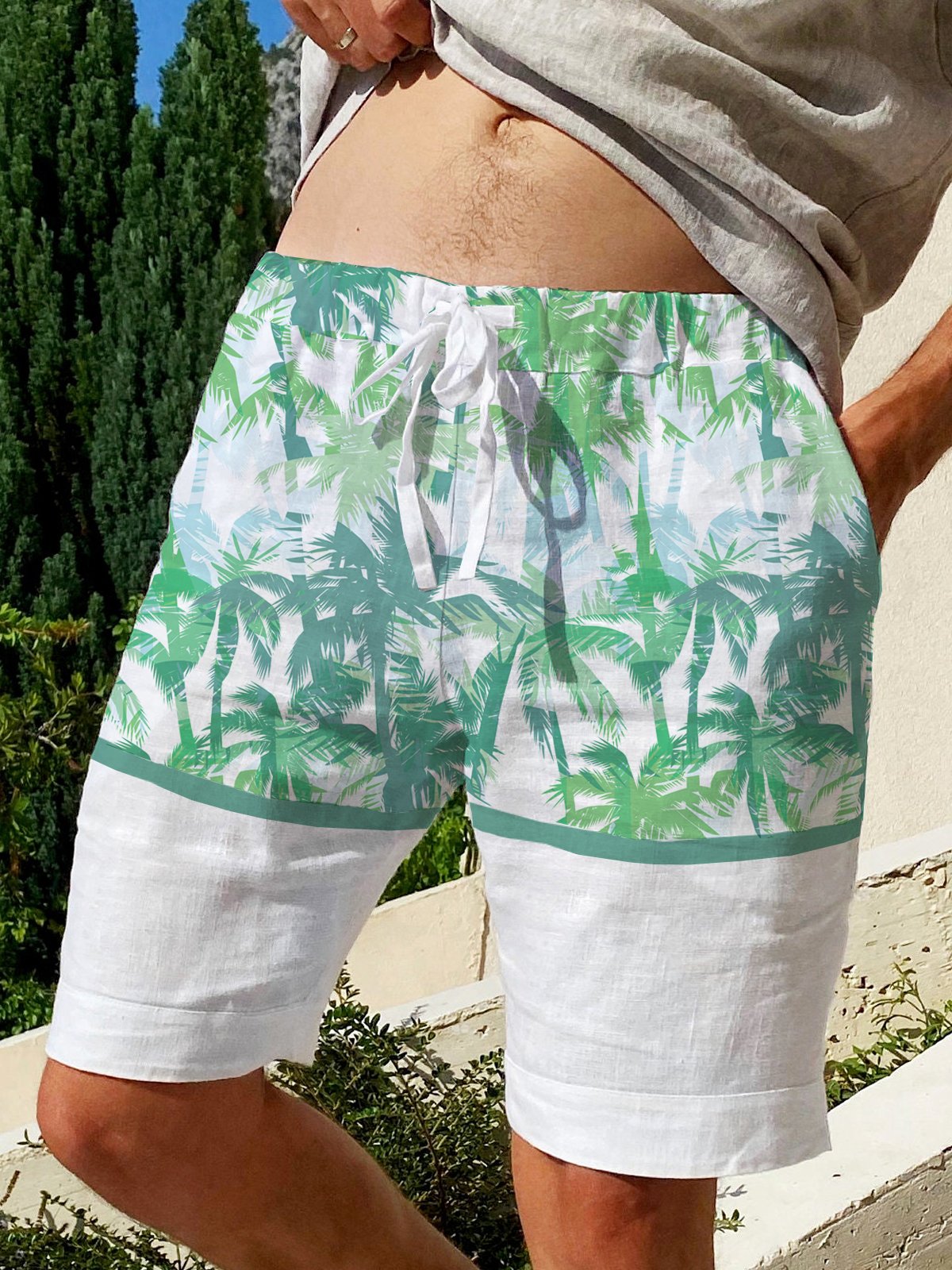 Coconut Tree Drawstring Bermuda Short