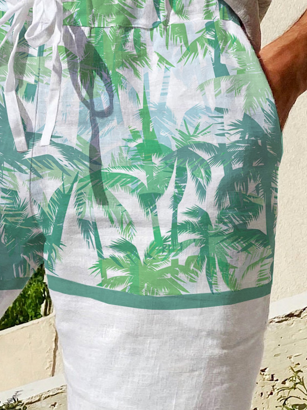 Coconut Tree Drawstring Bermuda Short