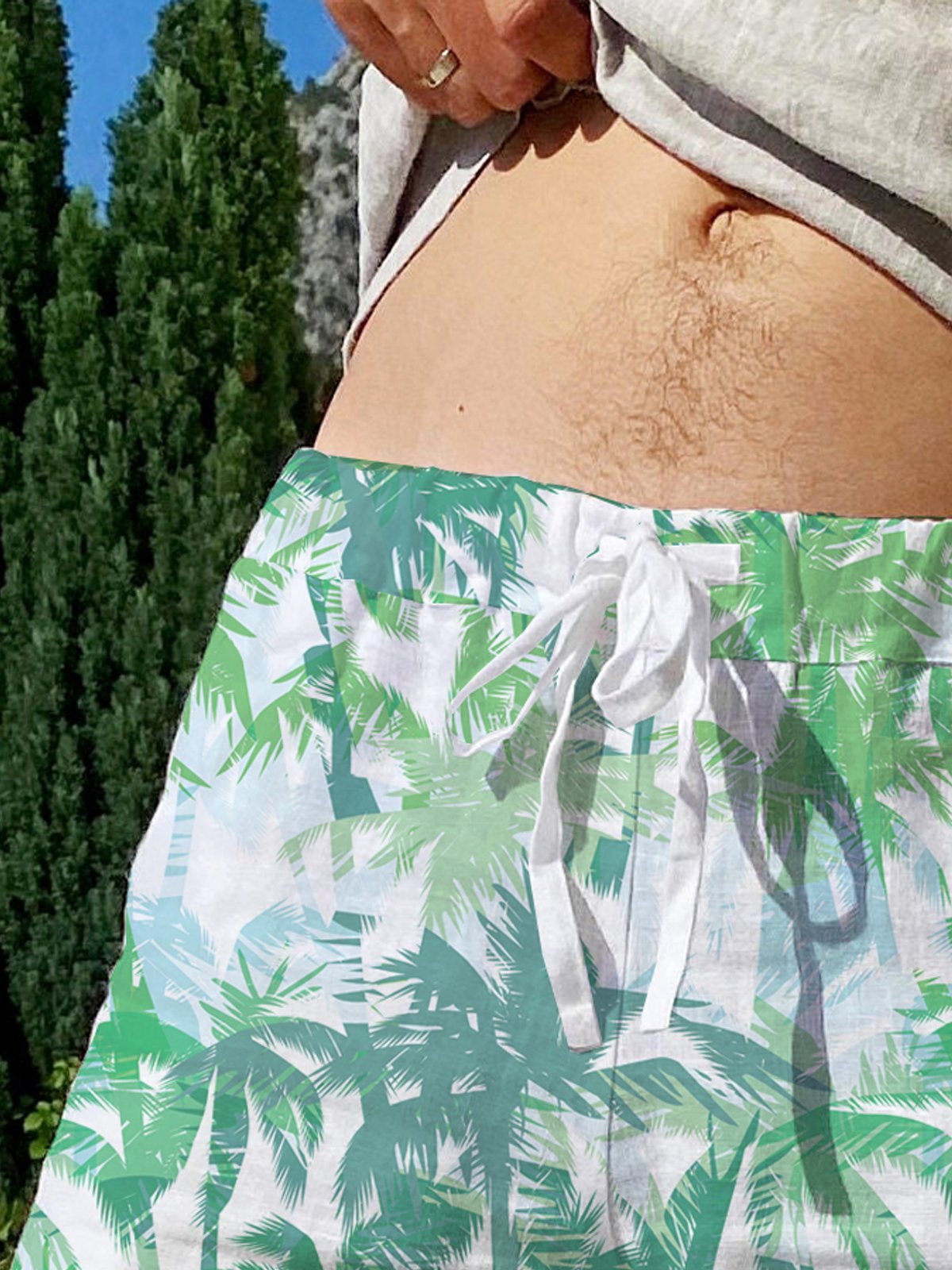 Coconut Tree Drawstring Bermuda Short