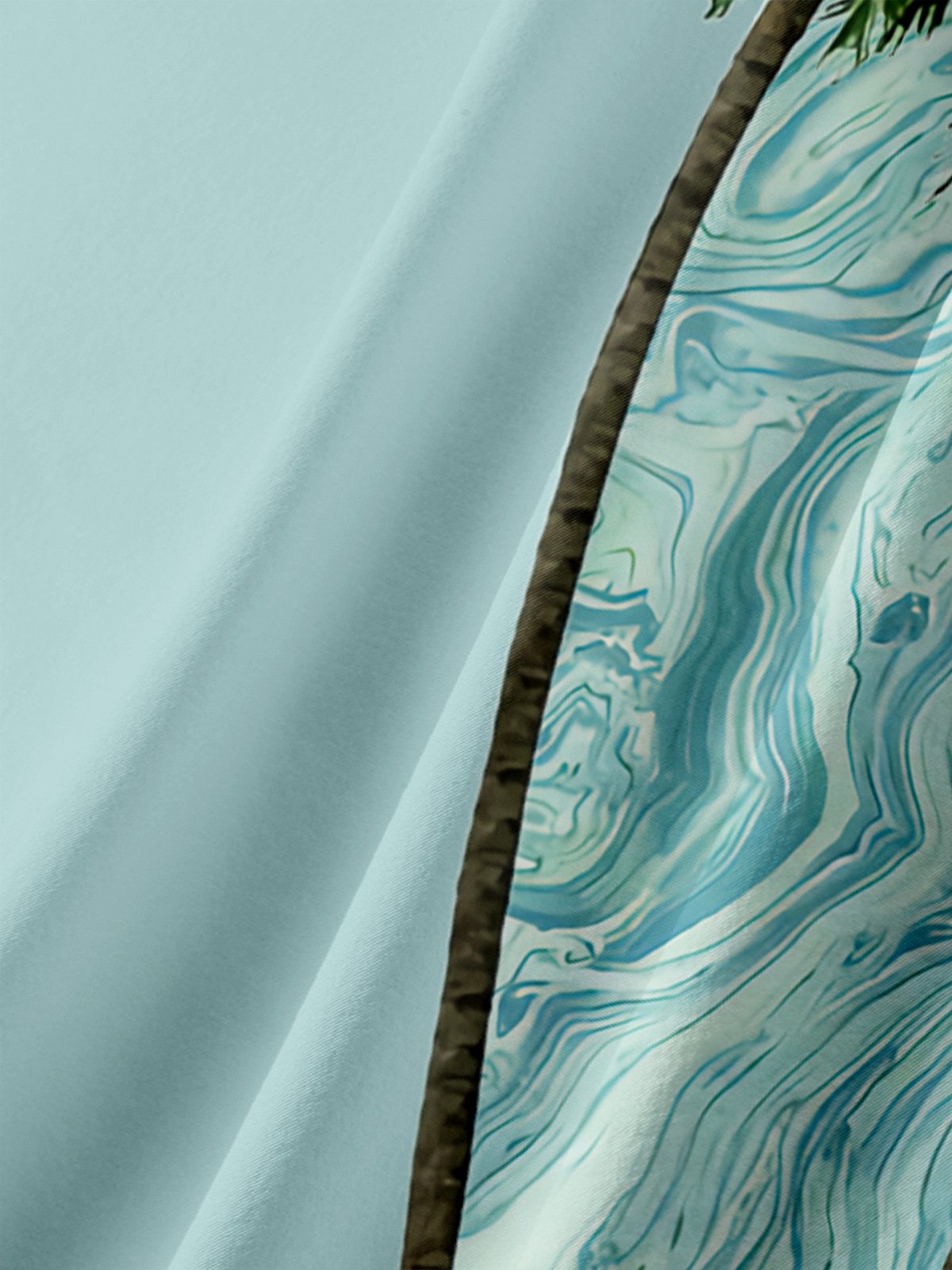 Shaded Coconut Tree Chest Pocket Short Sleeves Hawaiian Shirt