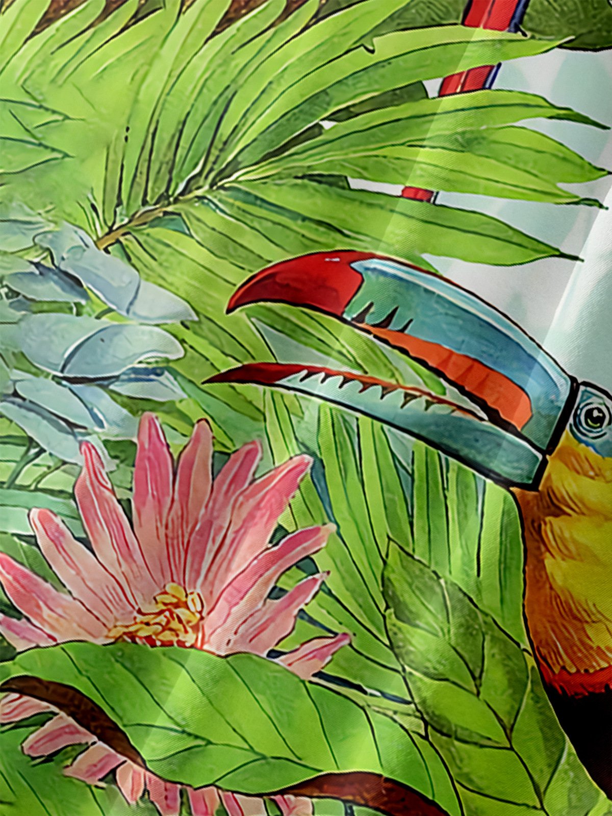Parrots Chest Pocket Short Sleeve Hawaiian Shirt