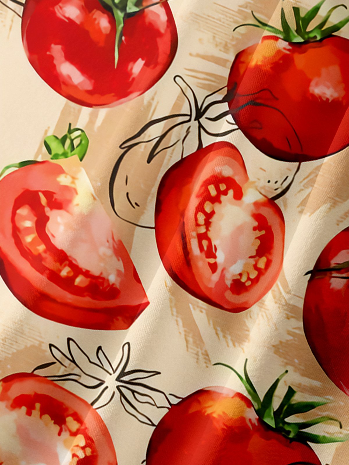 Tomatos Chest Pocket Short Sleeve Hawaiian Shirt