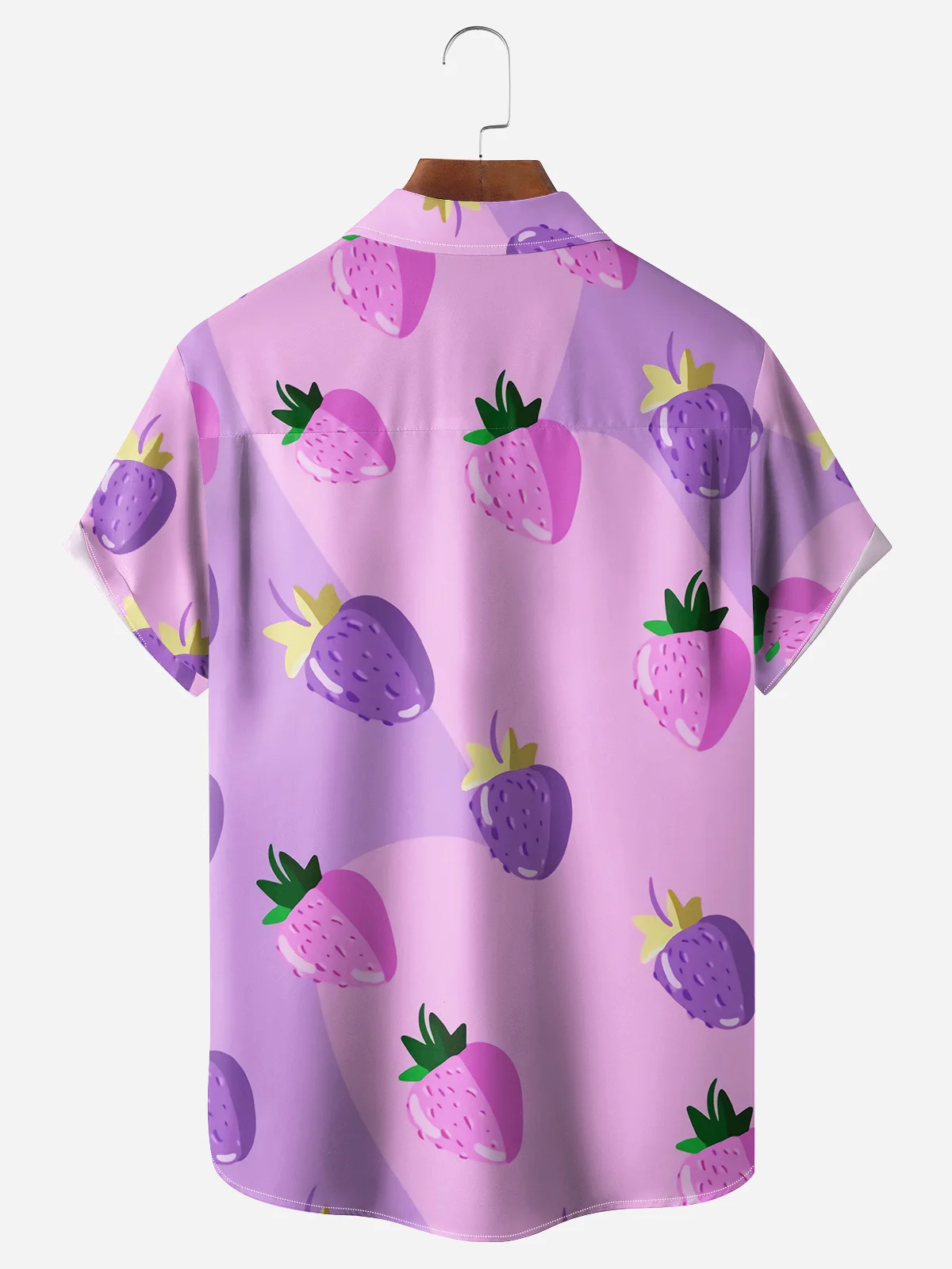 Strawberry Chest Pocket Short Sleeve Hawaiian Shirt