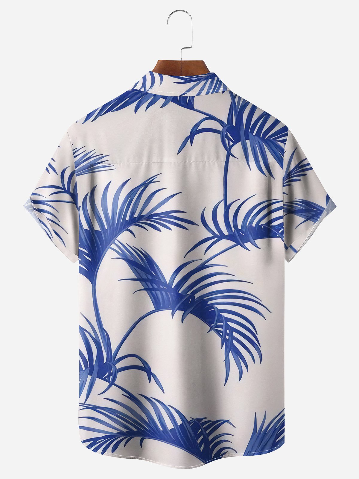 Leaves Chest Pockets Short Sleeves Hawaiian Shirts