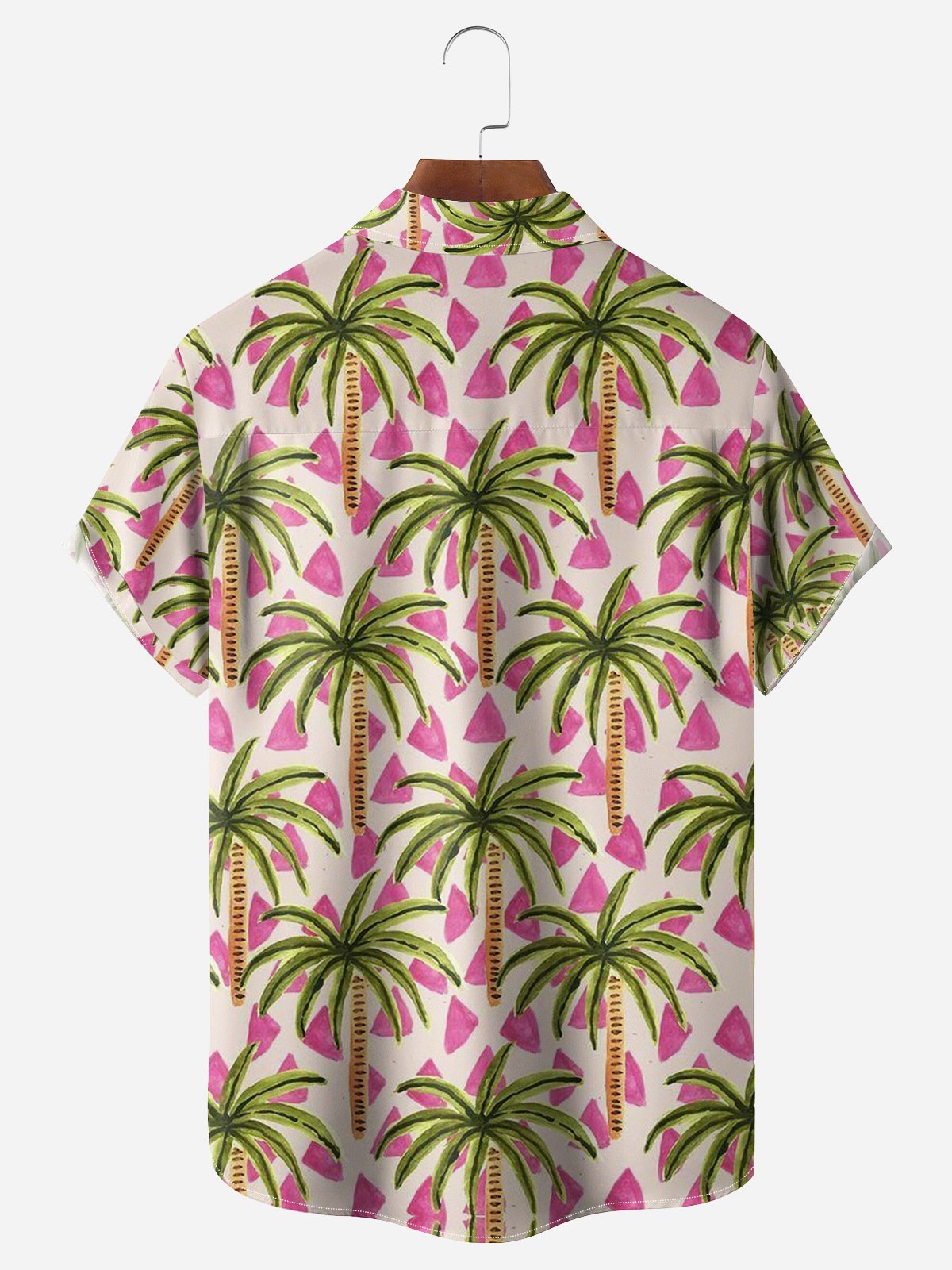 Coconut Tree Chest Pocket Short Sleeve Hawaiian Shirt