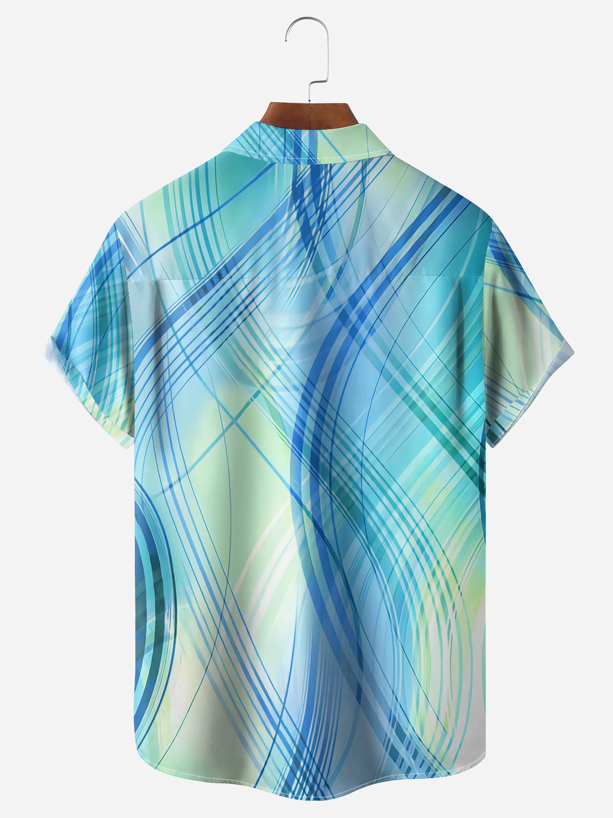 3D Stripe Chest Pocket Short Sleeve Casual Shirt