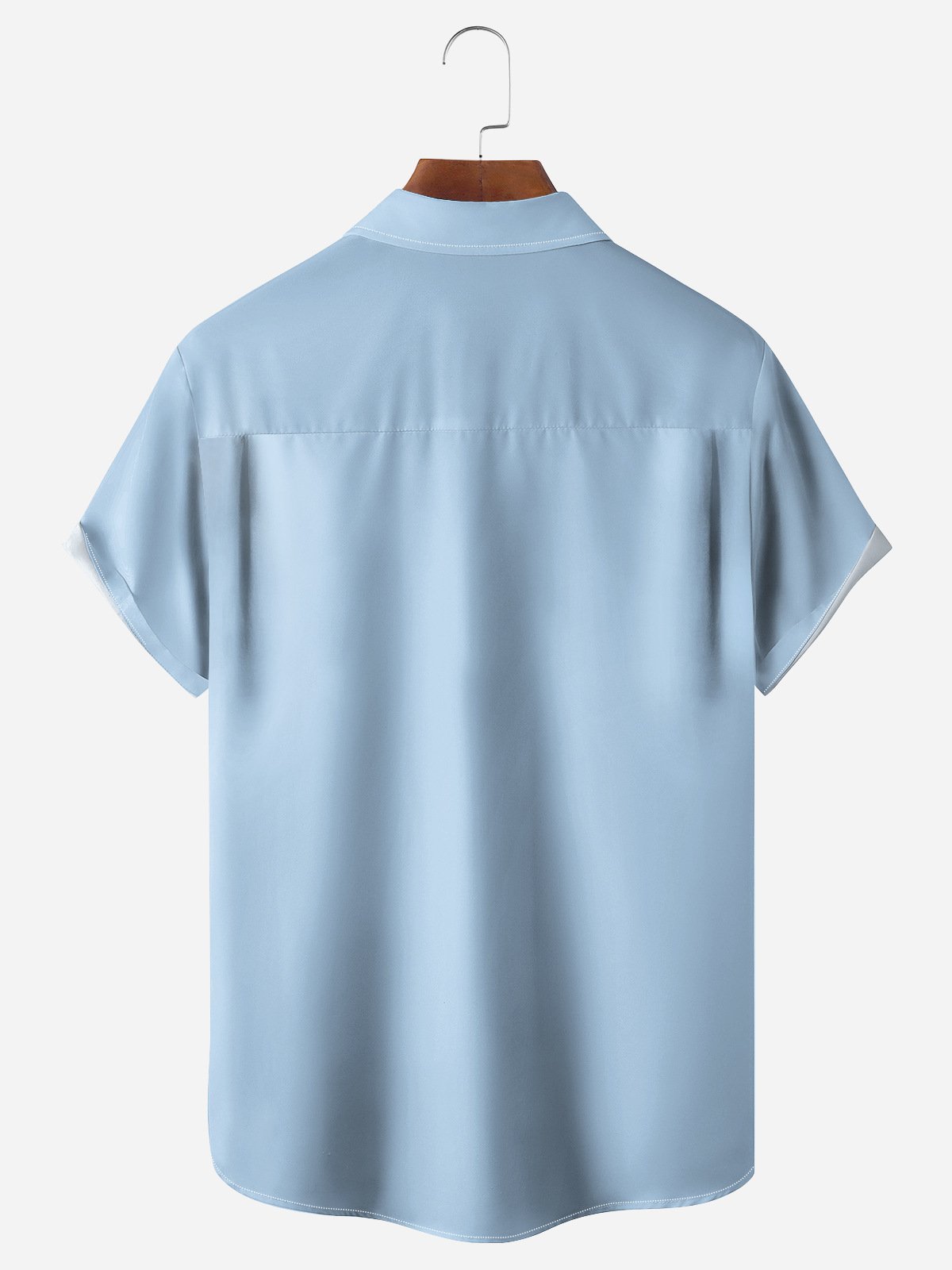 Botanical Leaves Chest Pocket Short Sleeve Bowling Shirt