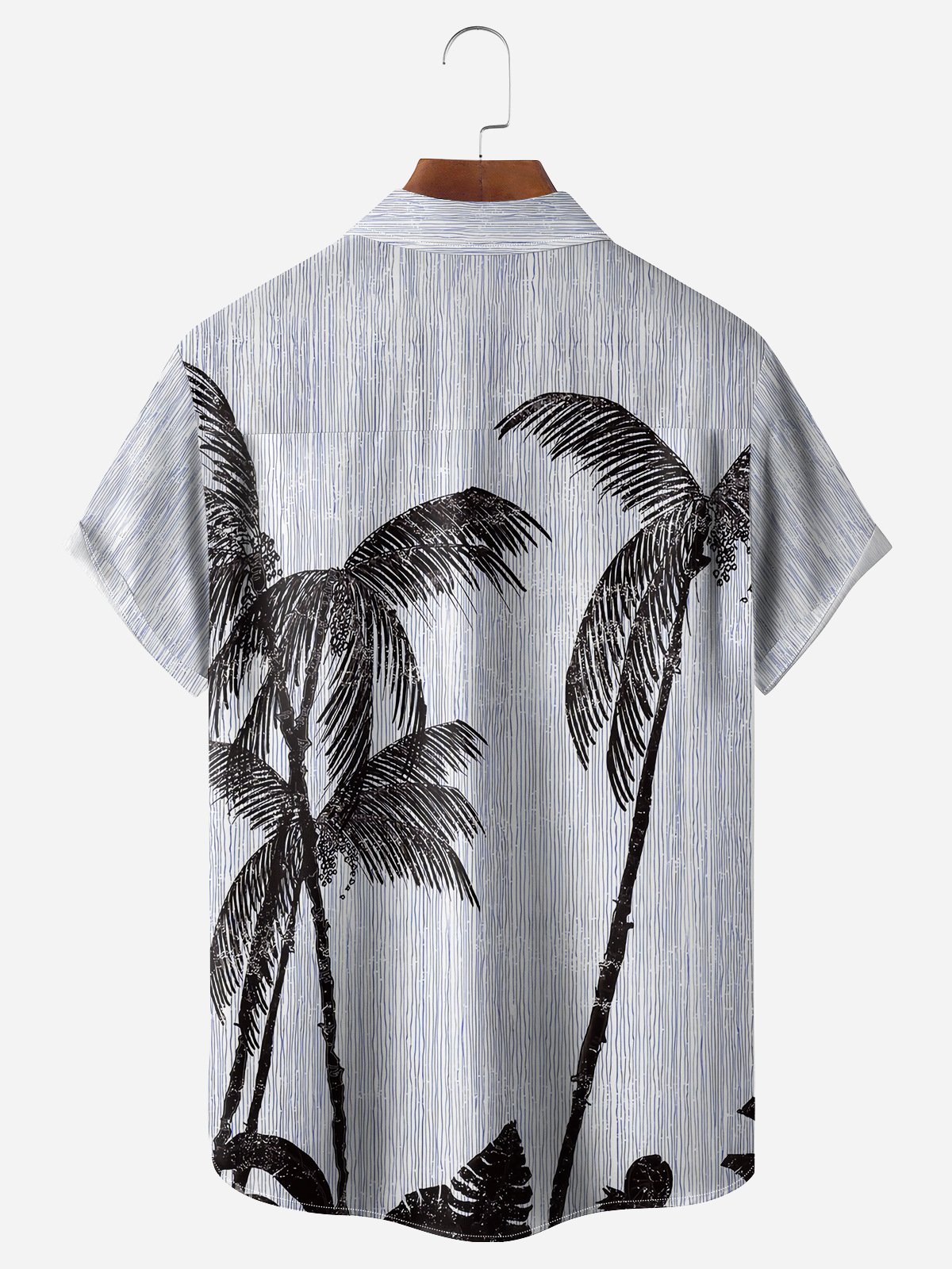 Coconut Tree Chest Pocket Short Sleeve Hawaiian Shirt