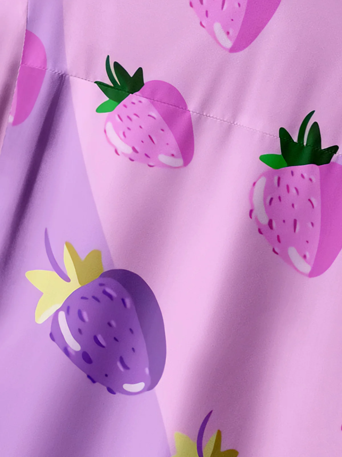 Strawberry Chest Pocket Short Sleeve Hawaiian Shirt