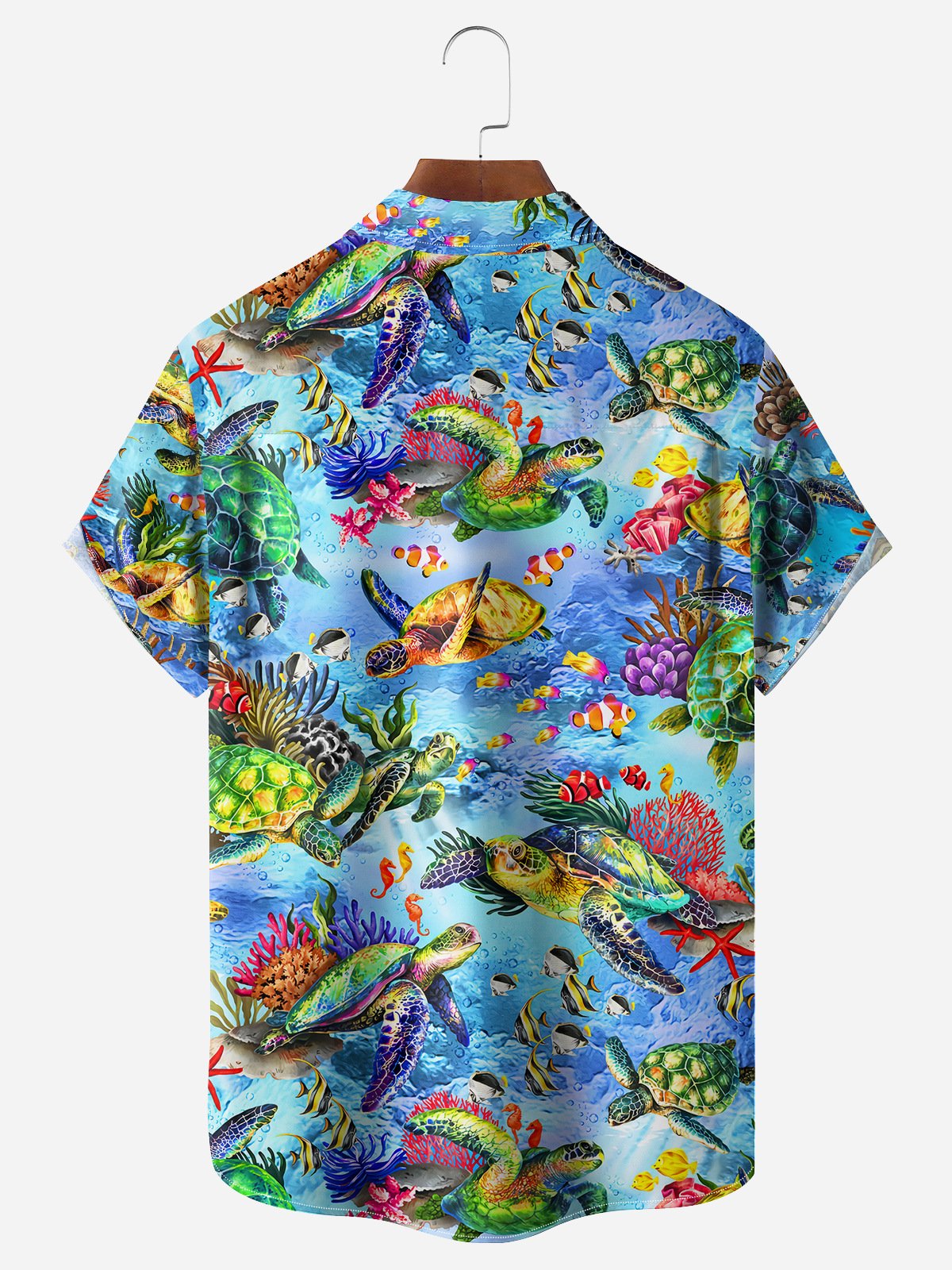 Sea Turtle Chest Pocket Short Sleeve Hawaiian Shirt