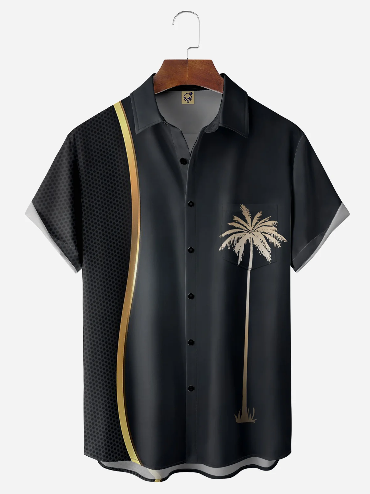 Coconut Tree Chest Pocket Short Sleeve Bowling Shirt