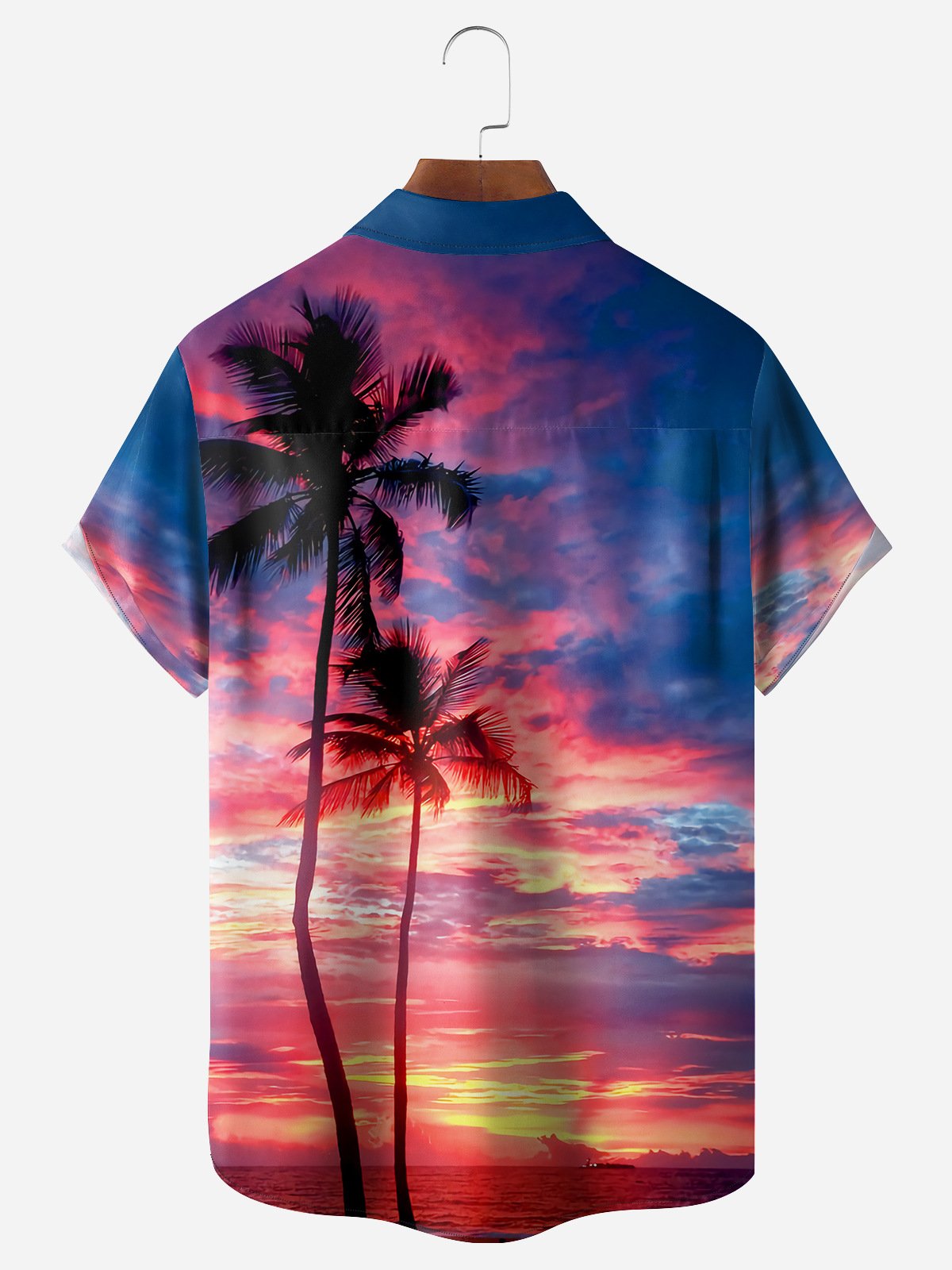 Coconut Tree Chest Pocket Short Sleeve Hawaiian Shirt