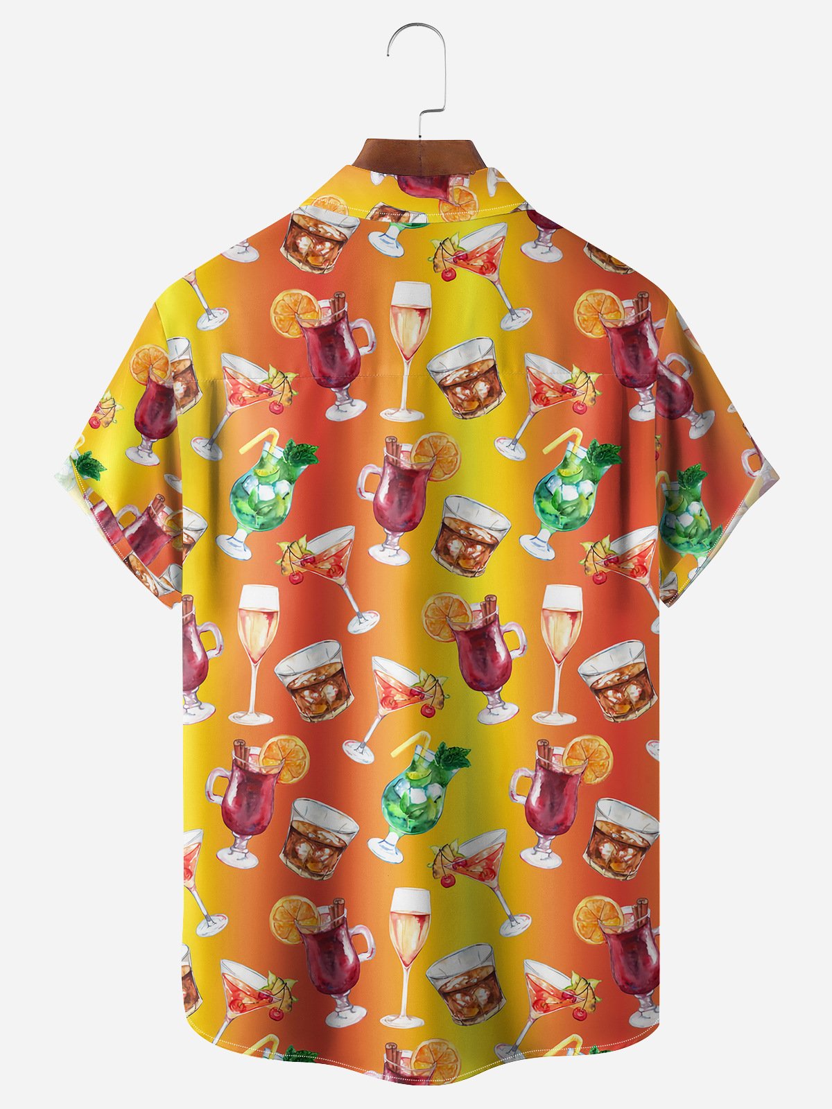 Cocktail Chest Pocket Short Sleeve Hawaiian Shirt