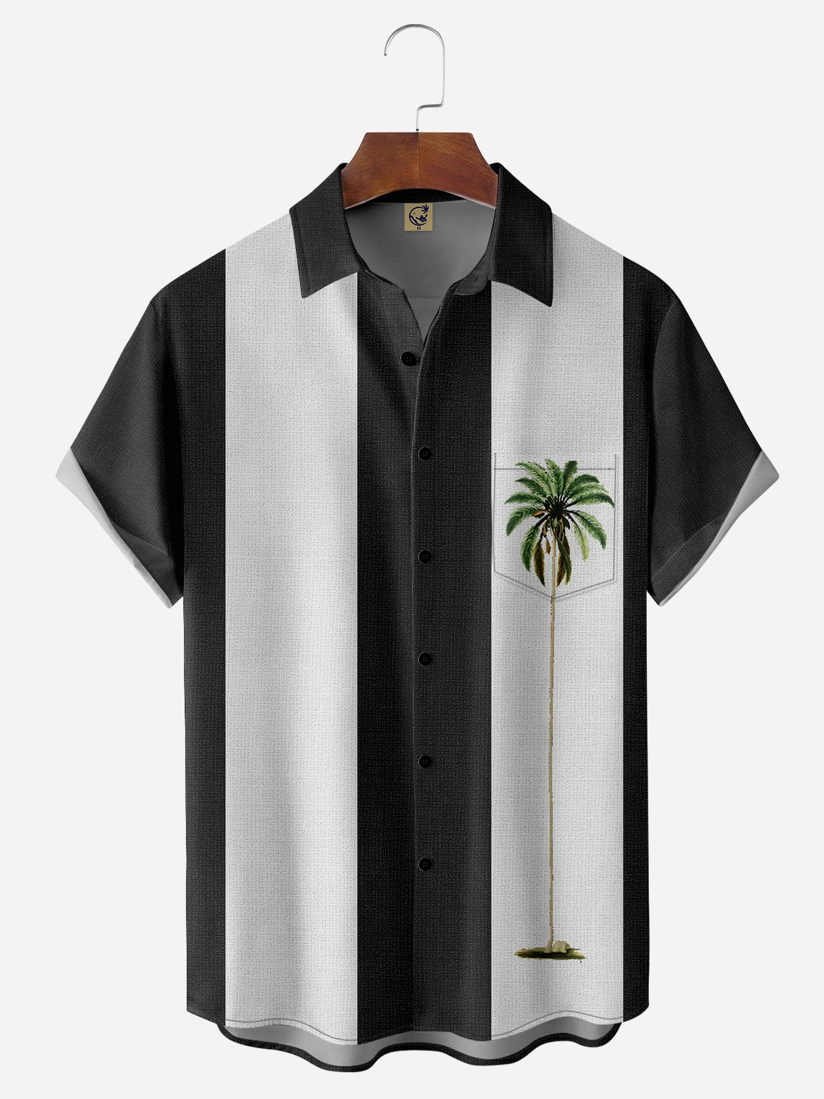 Coconut Tree Chest Pocket Short Sleeve Bowling Shirt