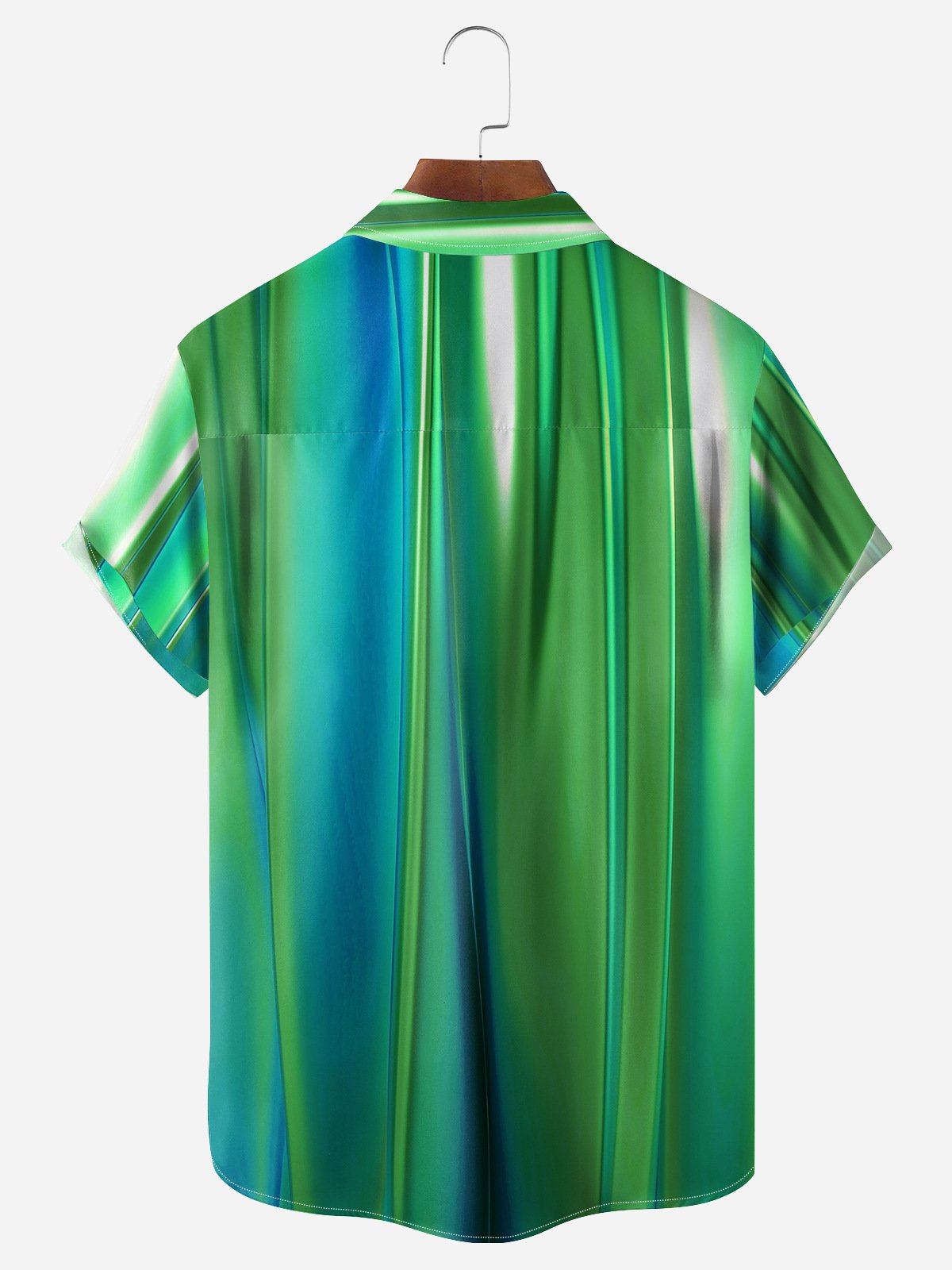 3D Stripe Chest Pocket Short Sleeve Casual Shirt