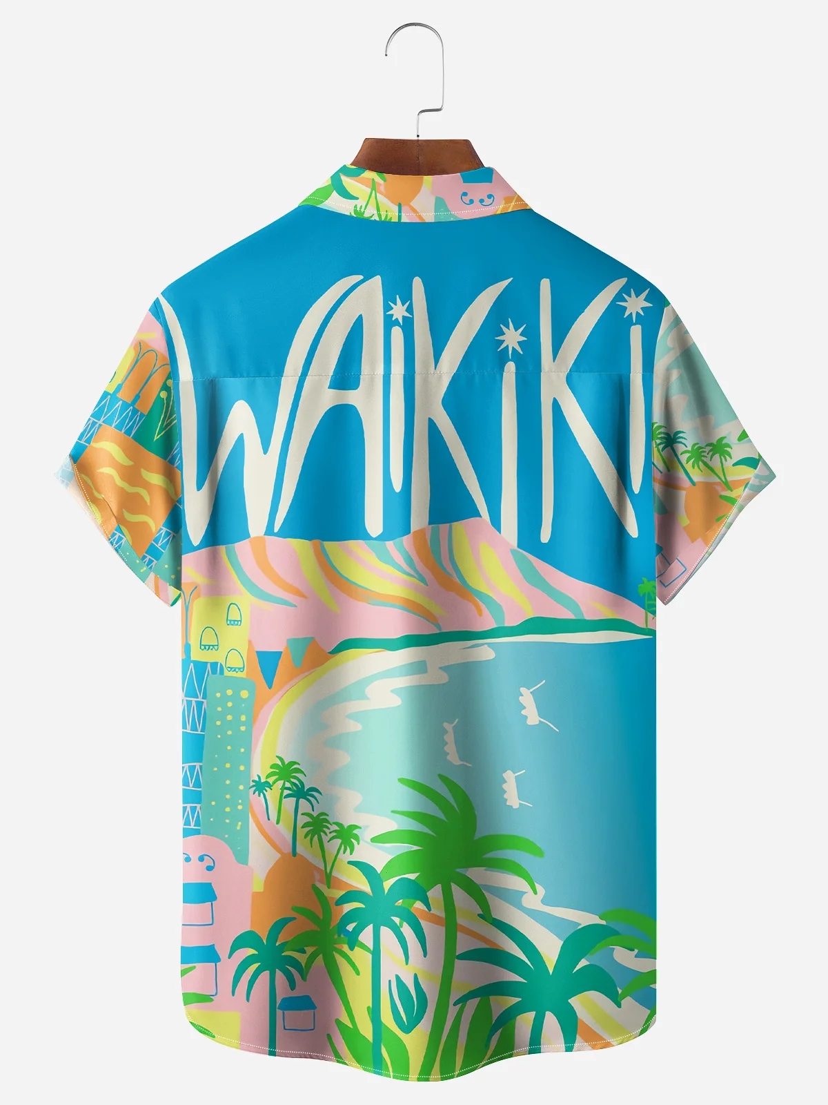 Coconut Tree Chest Pocket Short Sleeve Hawaiian Shirt