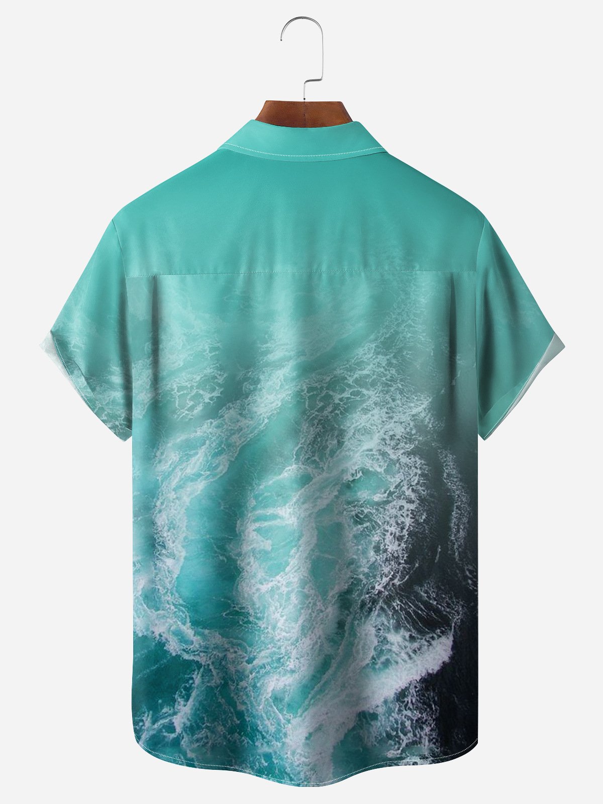 Coconut Tree Chest Pocket Short Sleeve Hawaiian Shirt