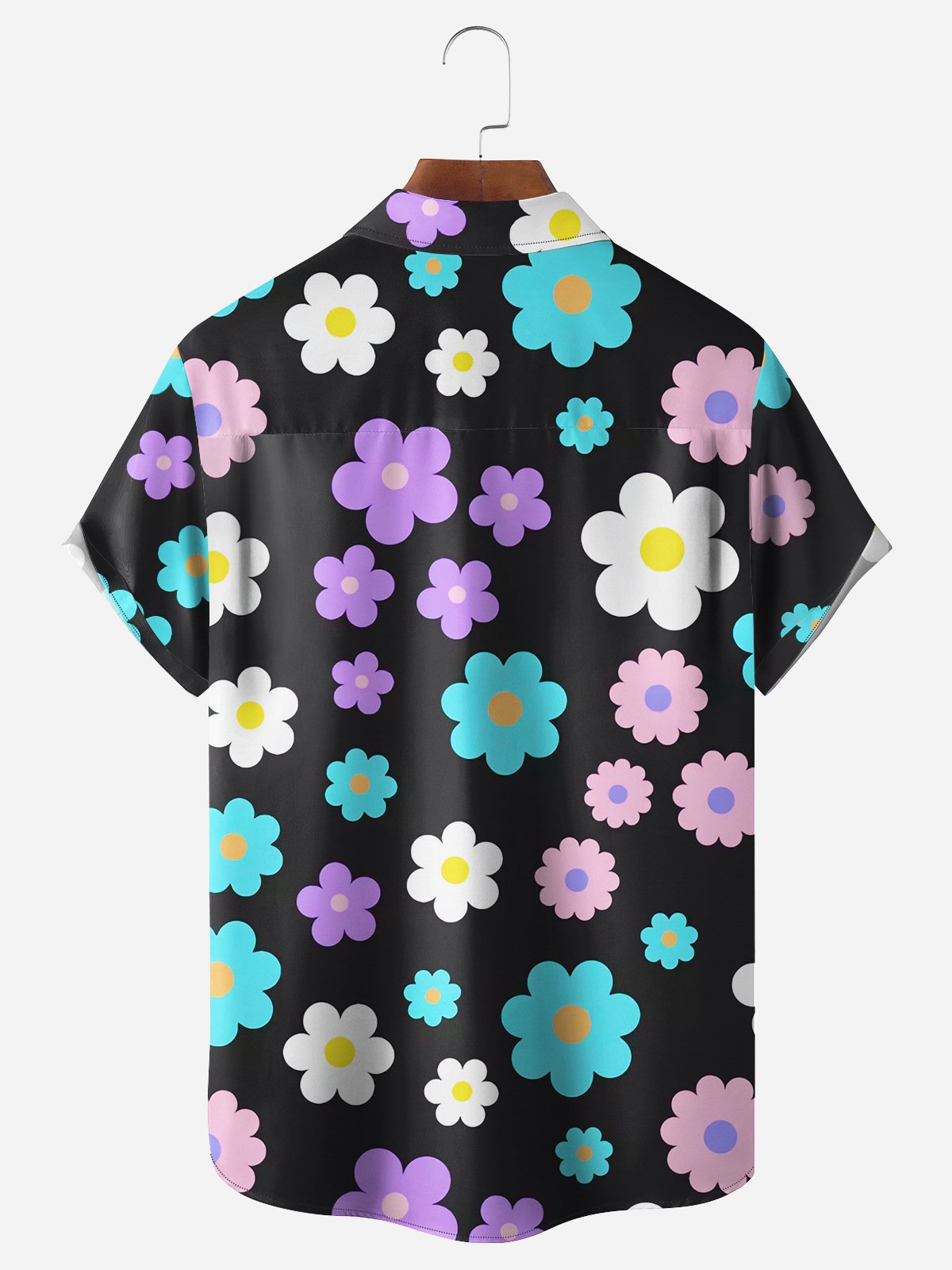 Floral Chest Pocket Short Sleeve Hawaiian Shirt